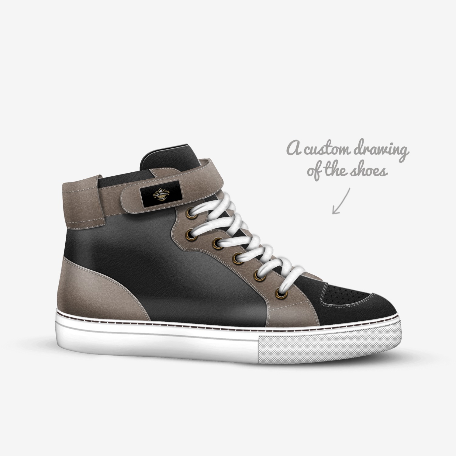 Walk the Walk custom made in Italy shoes by Idris Fetuga | Sketch view