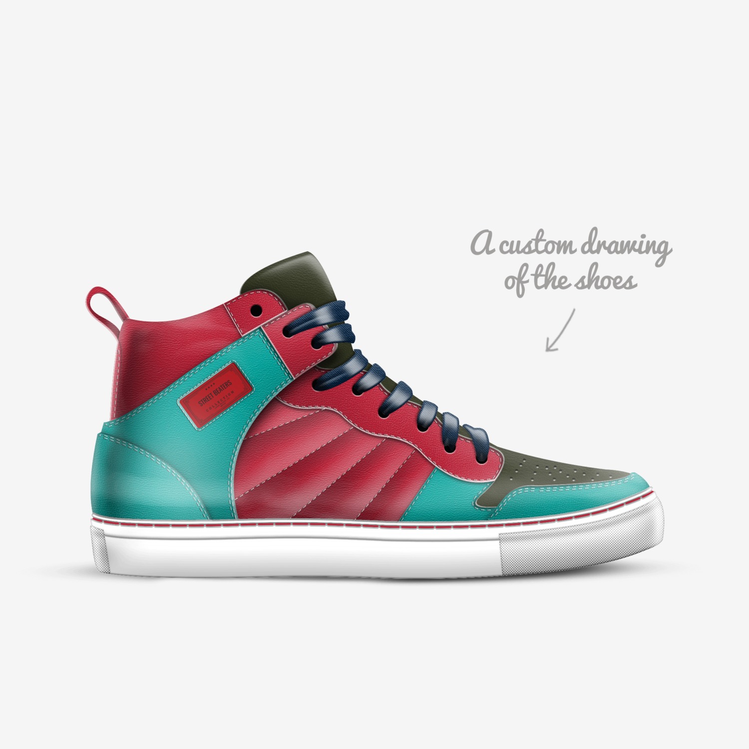 Street beaters custom made in Italy shoes by Paul Karnes | Sketch view