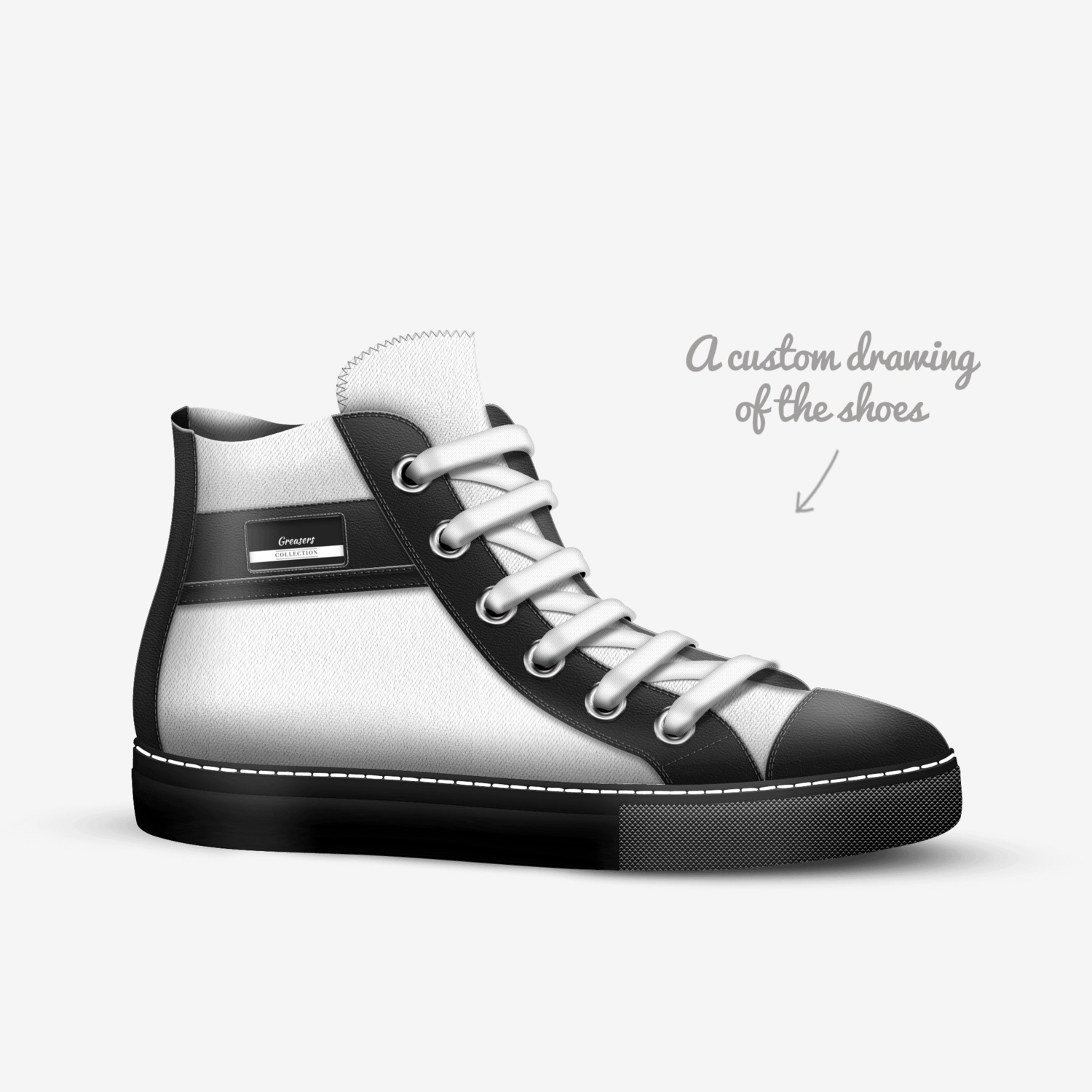 Greasers custom made in Italy shoes by Gary Trogdon | Sketch view