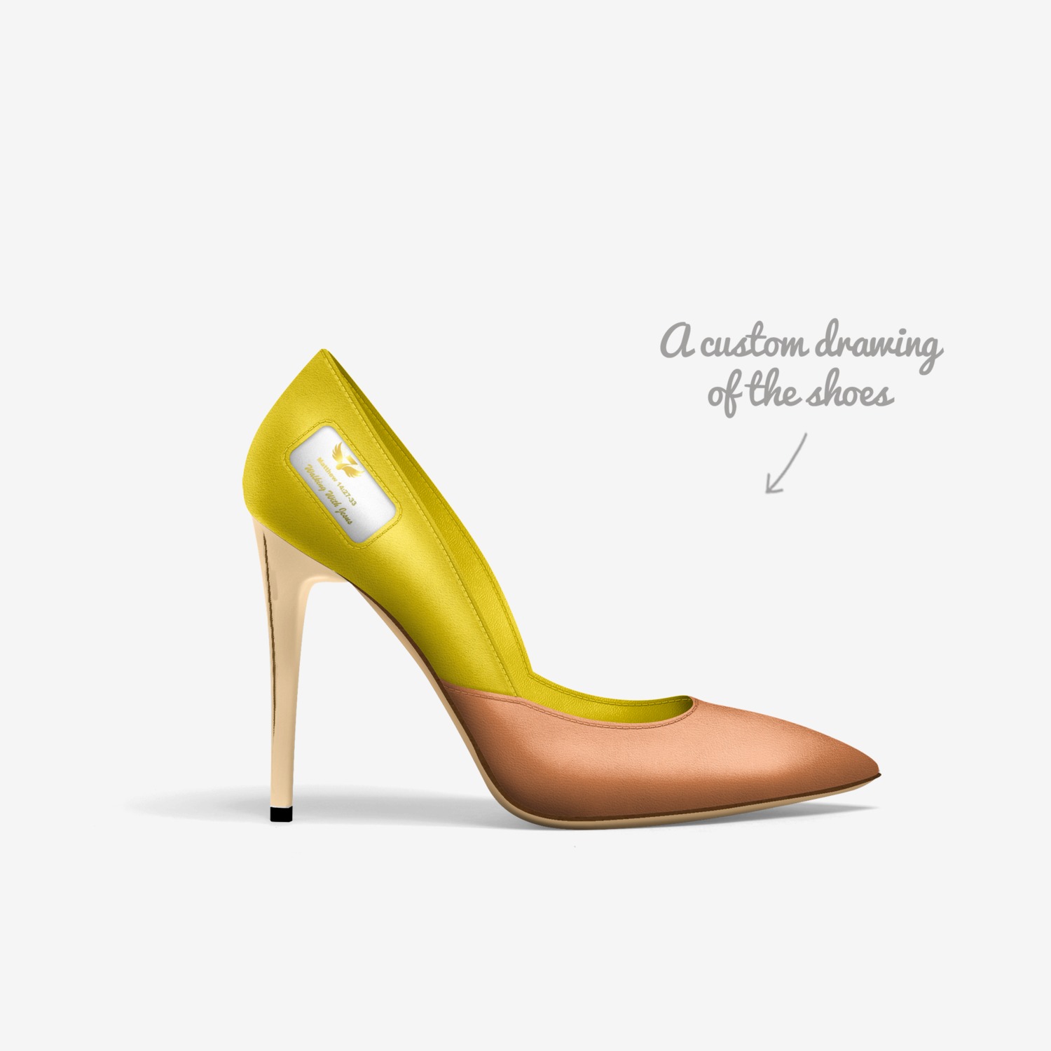 Saving Souls custom made in Italy shoes by Janel Stirling | Sketch view