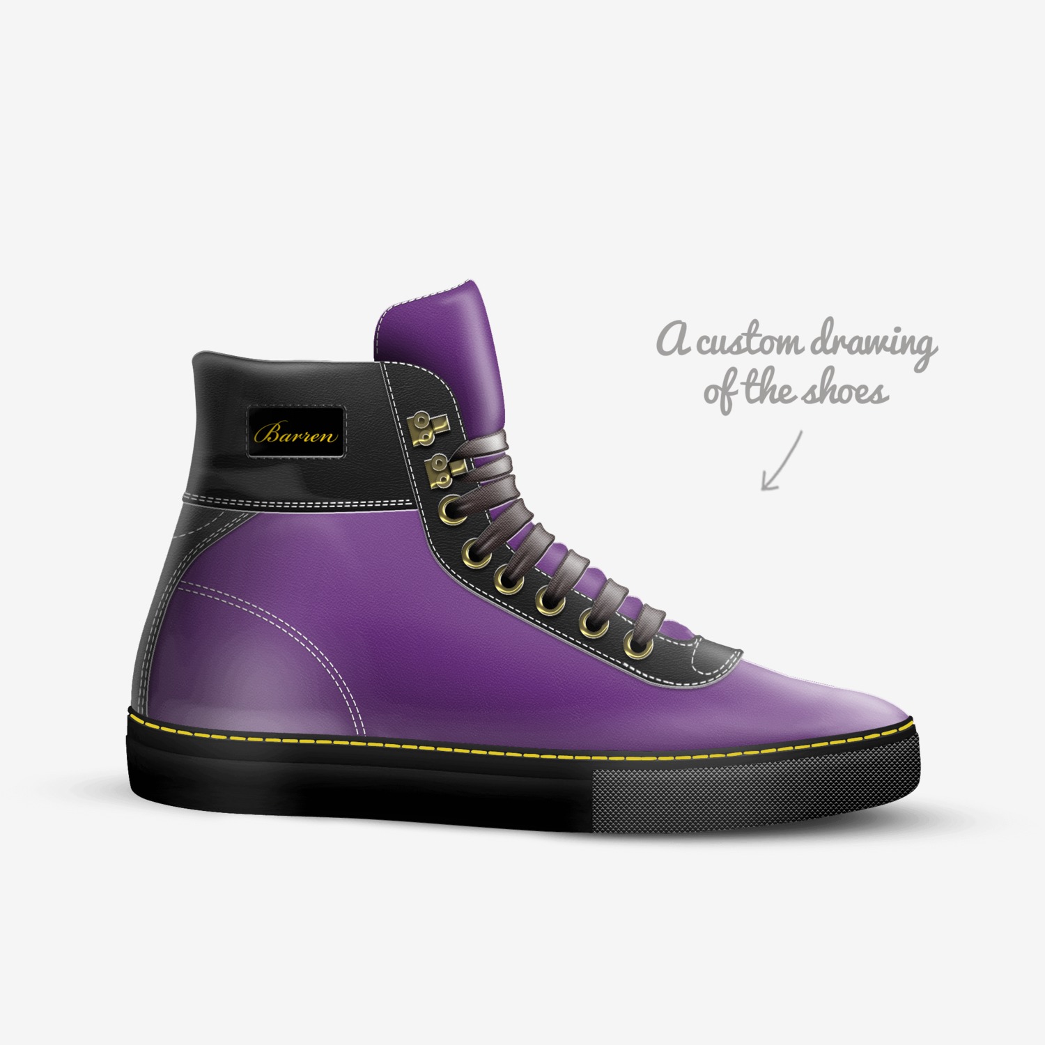 Purple Elite  custom made in Italy shoes by Jamee Barren | Sketch view