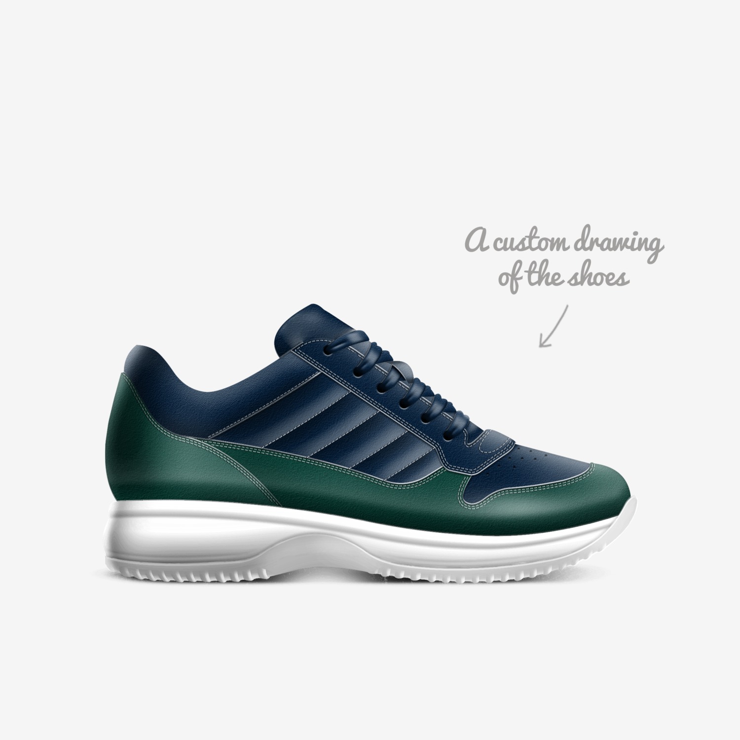Algae custom made in Italy shoes by Emmanuel Golden | Sketch view