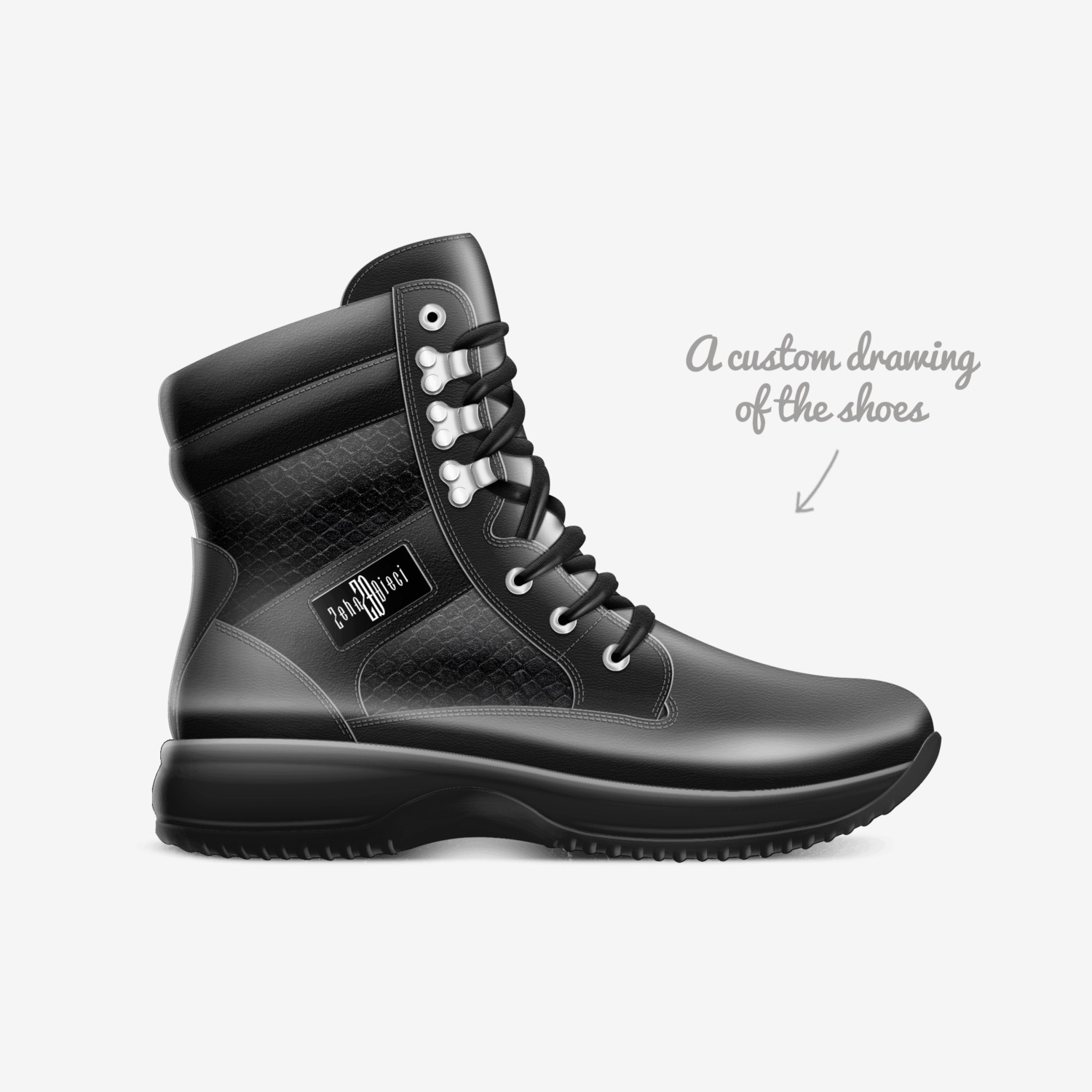 Globale custom made in Italy shoes by Zehn Dieci | Sketch view