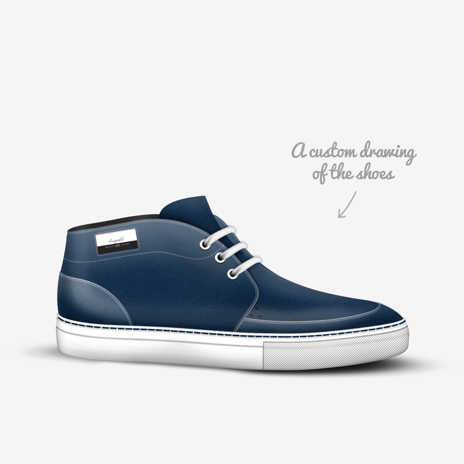 BENZEDEK BLUE custom made in Italy shoes by Benson Singh Bhamra | Sketch view