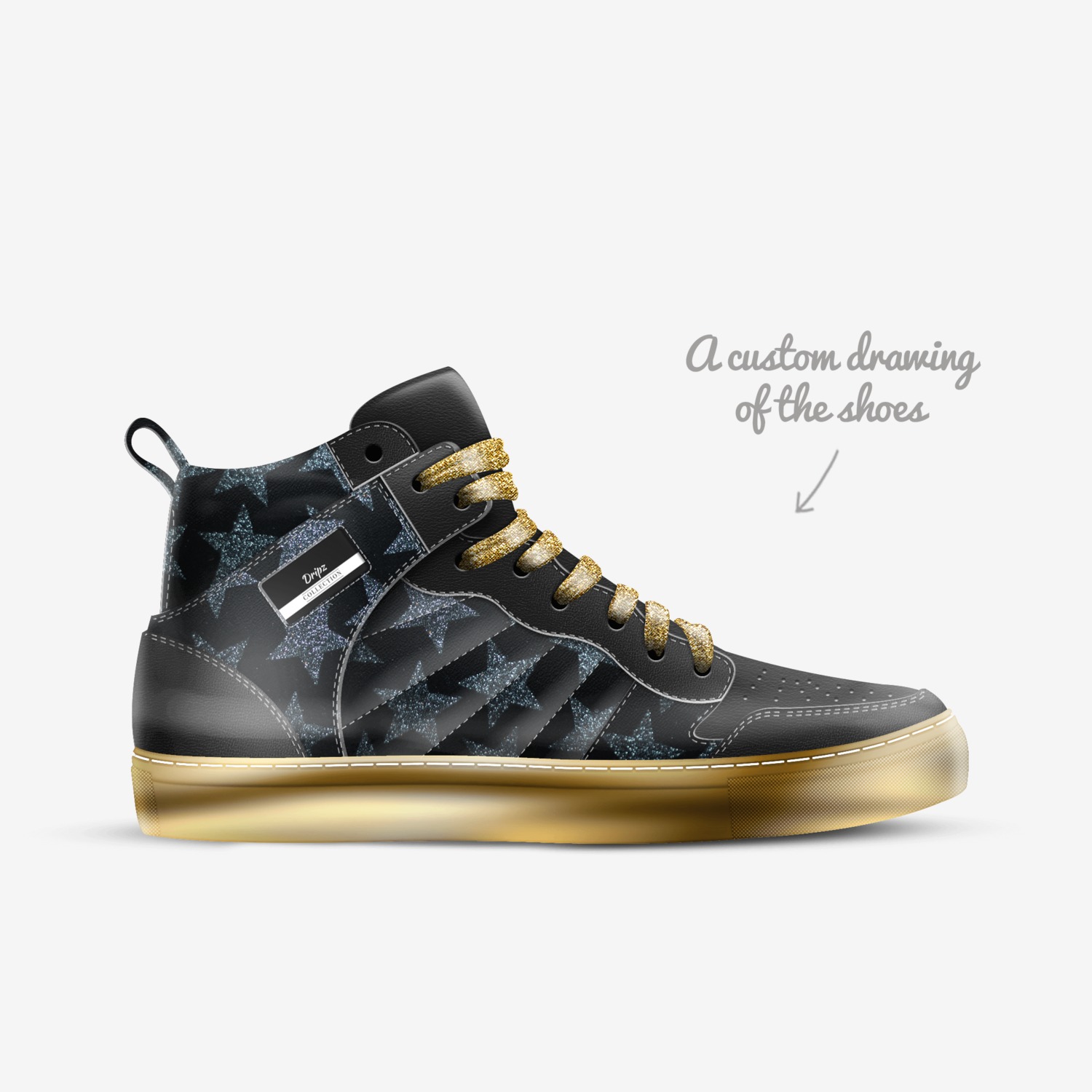 Dripz custom made in Italy shoes by Shawn Berry | Sketch view