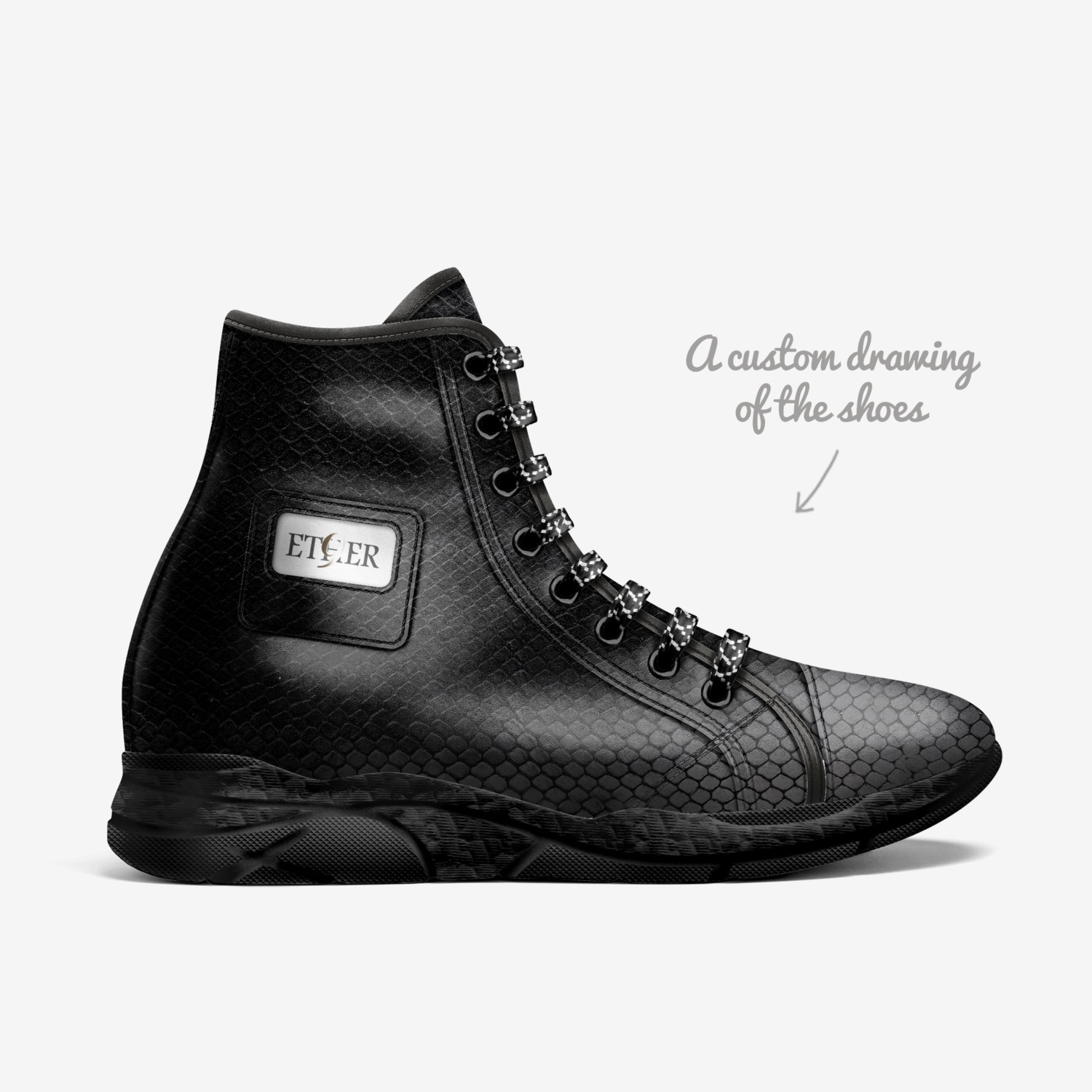 ETEHER custom made in Italy shoes by Markevious D Cole | Sketch view