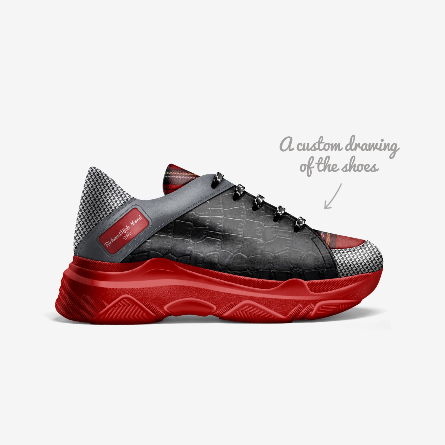 RichandRich Mood custom made in Italy shoes by Desiree Sims | Sketch view