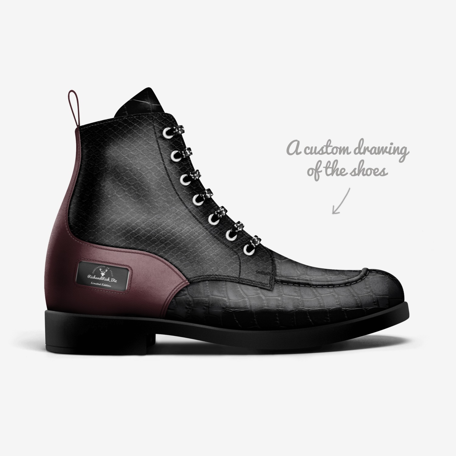 RichandRich_Biz custom made in Italy shoes by Desiree Sims | Sketch view