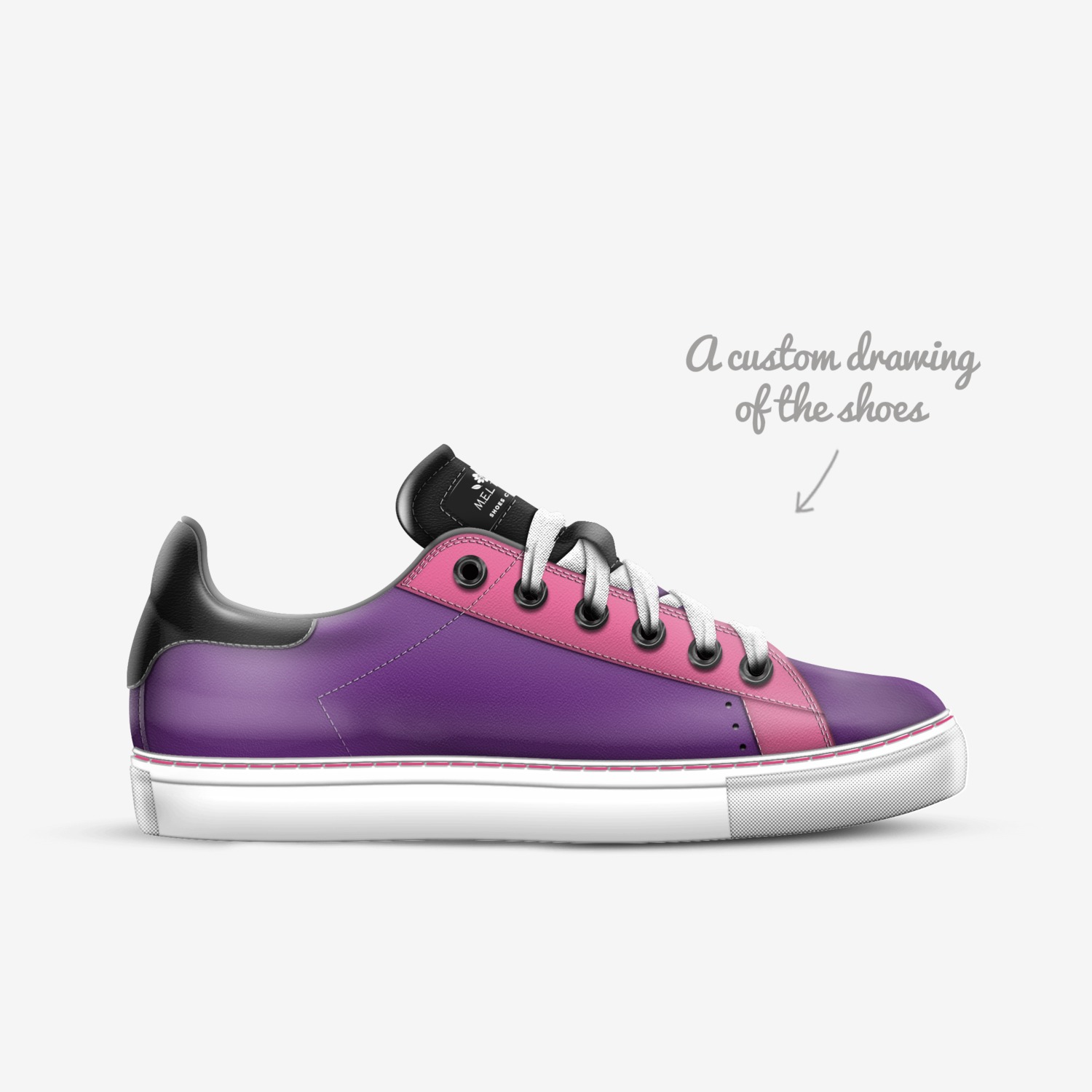 M.E.L Designs custom made in Italy shoes by Crystal Mckay | Sketch view