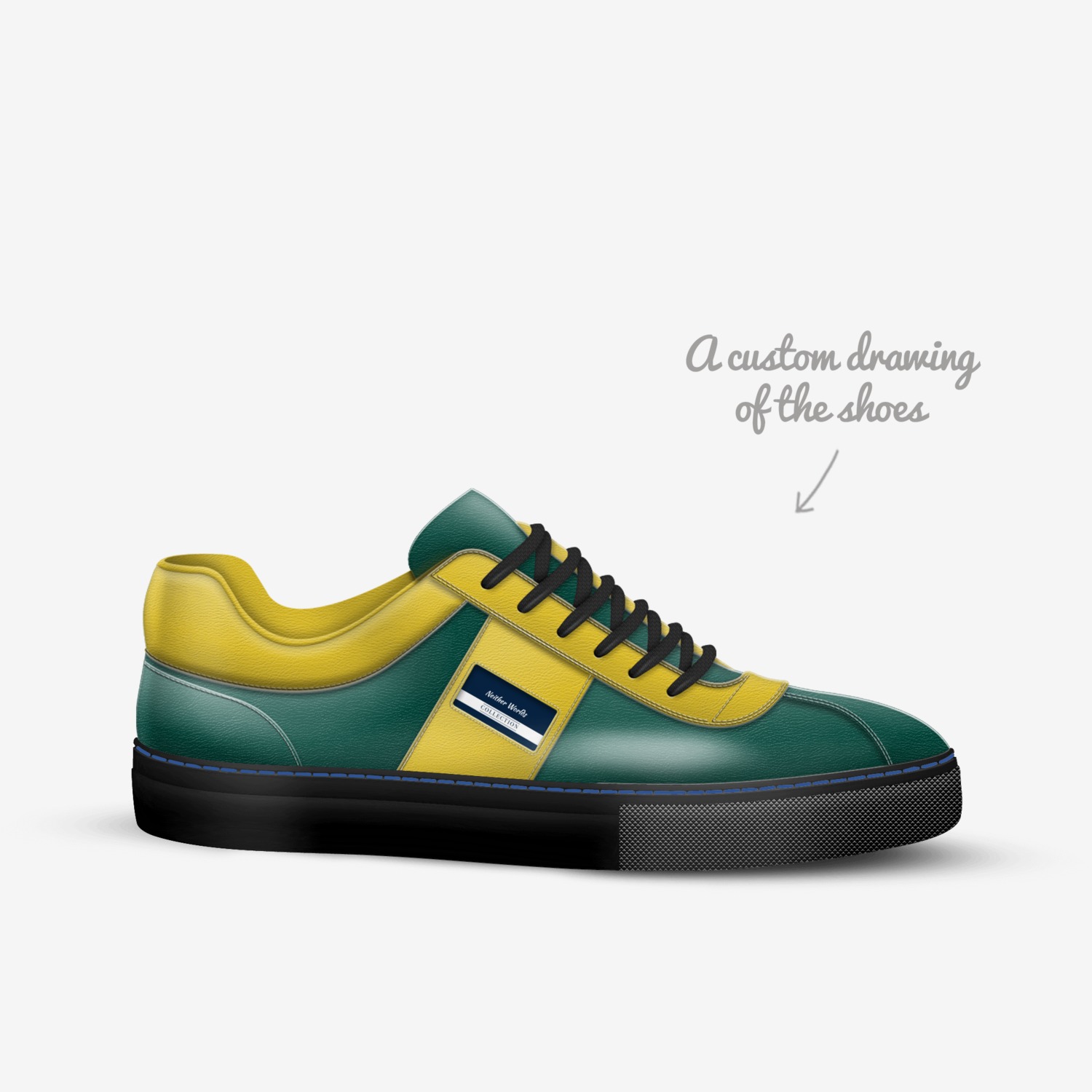 Neither Worlds  custom made in Italy shoes by Azan Brown Ii | Sketch view