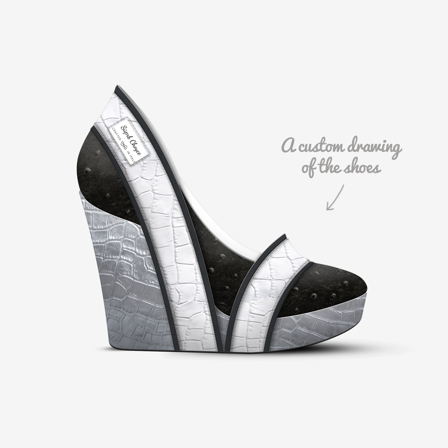 Sūprb Choyce  custom made in Italy shoes by Omari Choyce | Sketch view