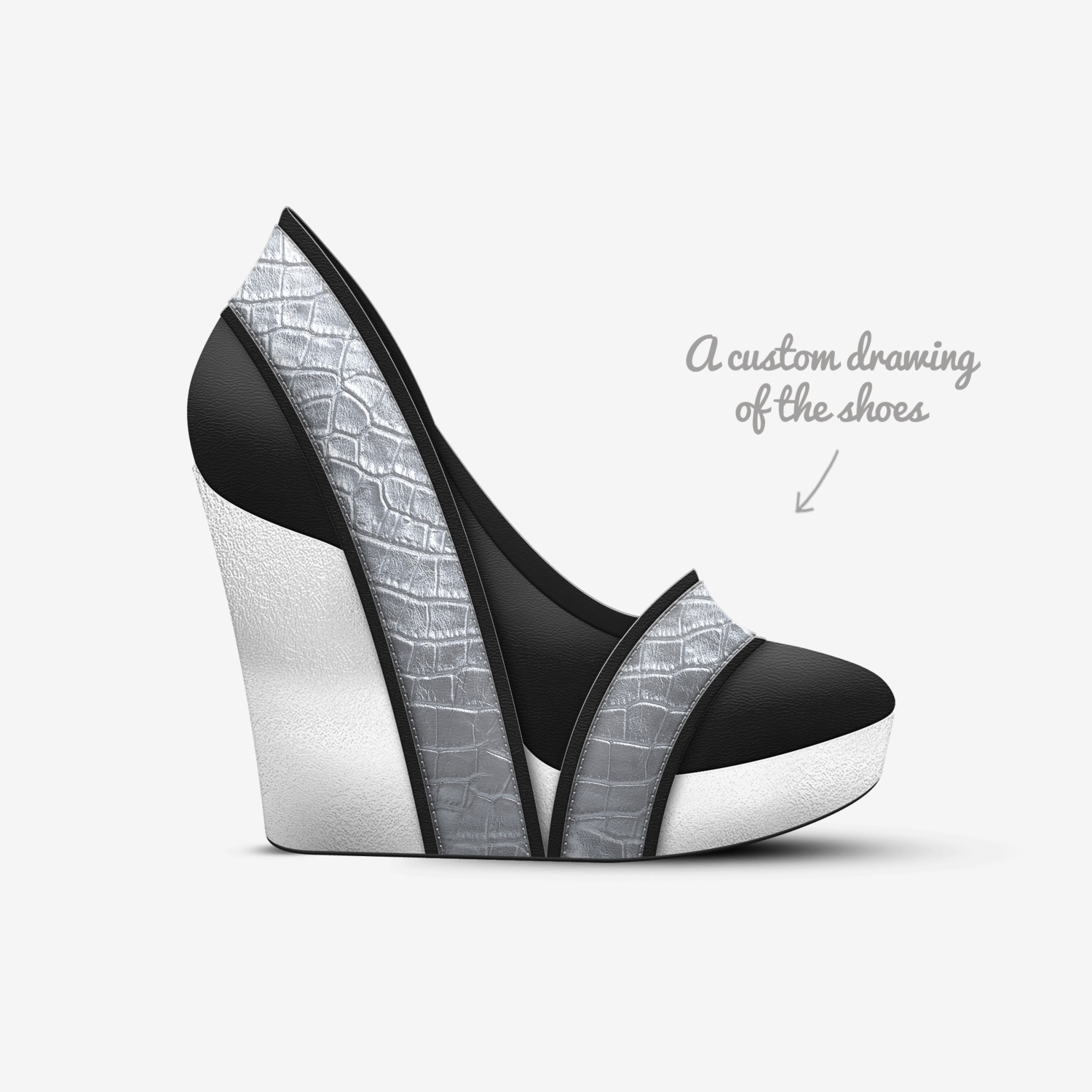 LQD SLVR custom made in Italy shoes by Dwayne White | Sketch view