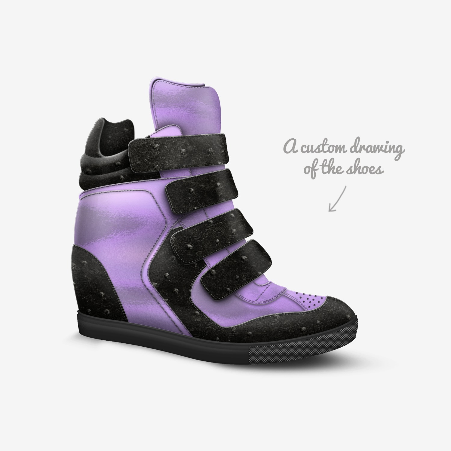 Luxup custom made in Italy shoes by Dwayne White | Sketch view
