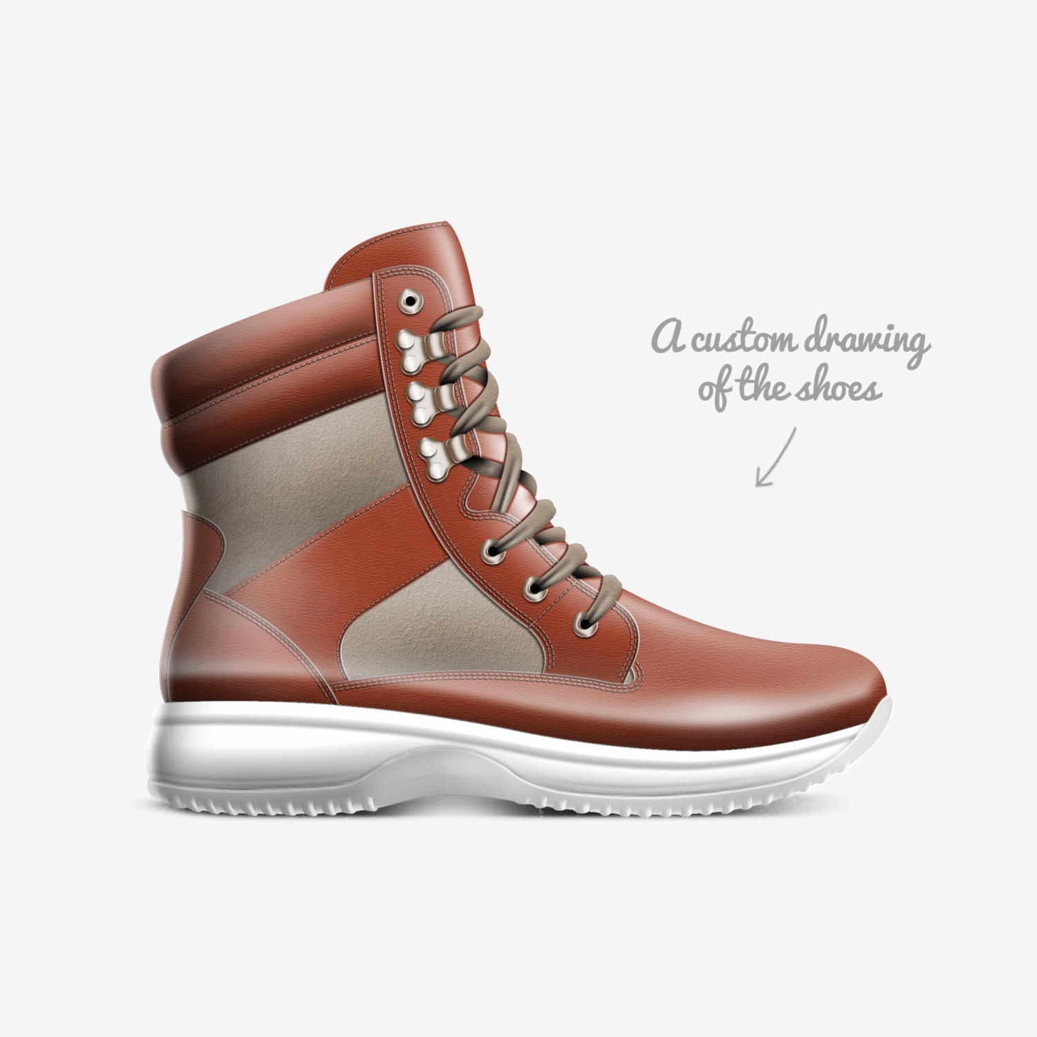 LW-City Hiker custom made in Italy shoes by Les Will | Sketch view