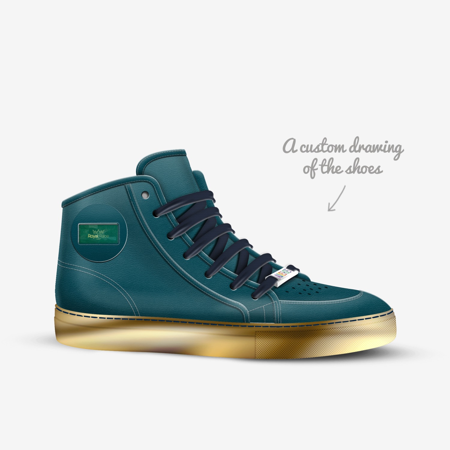 ROYAL RACE GMP custom made in Italy shoes by Princess Yvonne Guébli | Sketch view