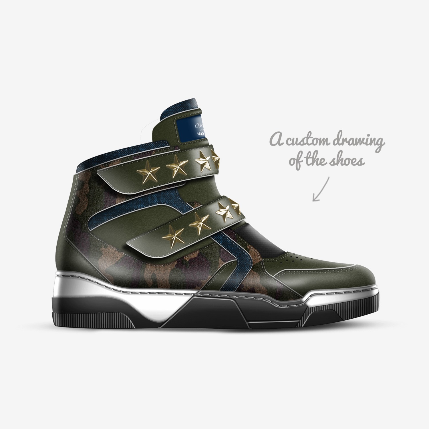 Benjji custom made in Italy shoes by Jay Rodriguez | Sketch view