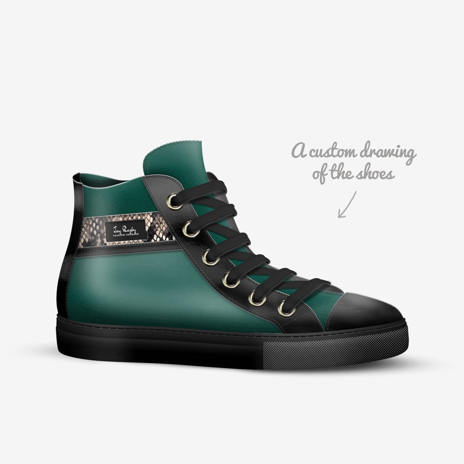 Jay Razby  custom made in Italy shoes by Jay Rock | Sketch view
