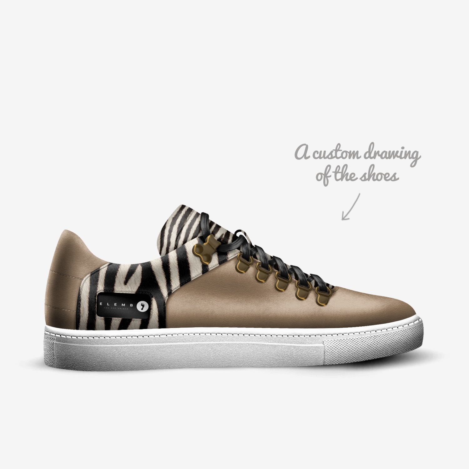 ELEMBO custom made in Italy shoes by Franck Katshunga | Sketch view