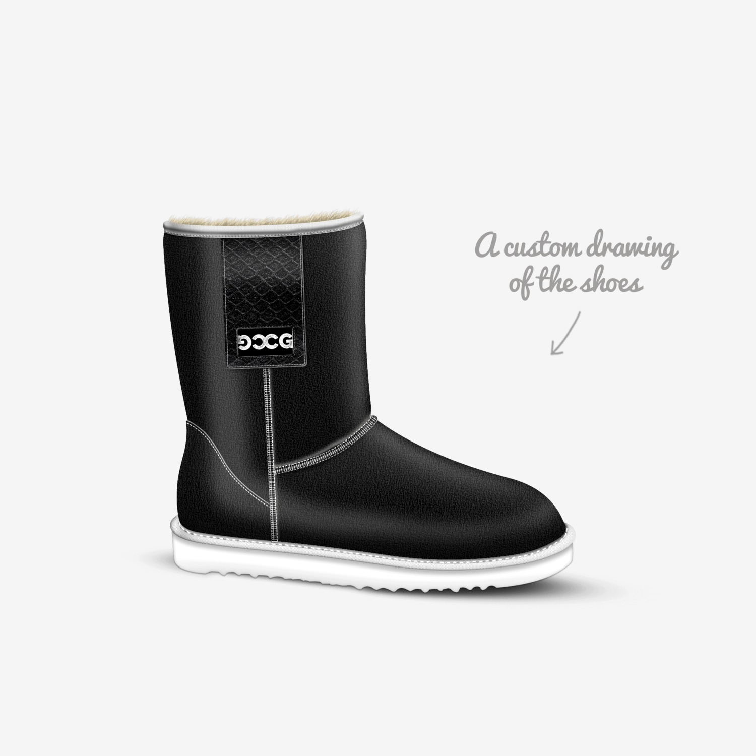 Polar Bear custom made in Italy shoes by Derrick Wilson | Sketch view