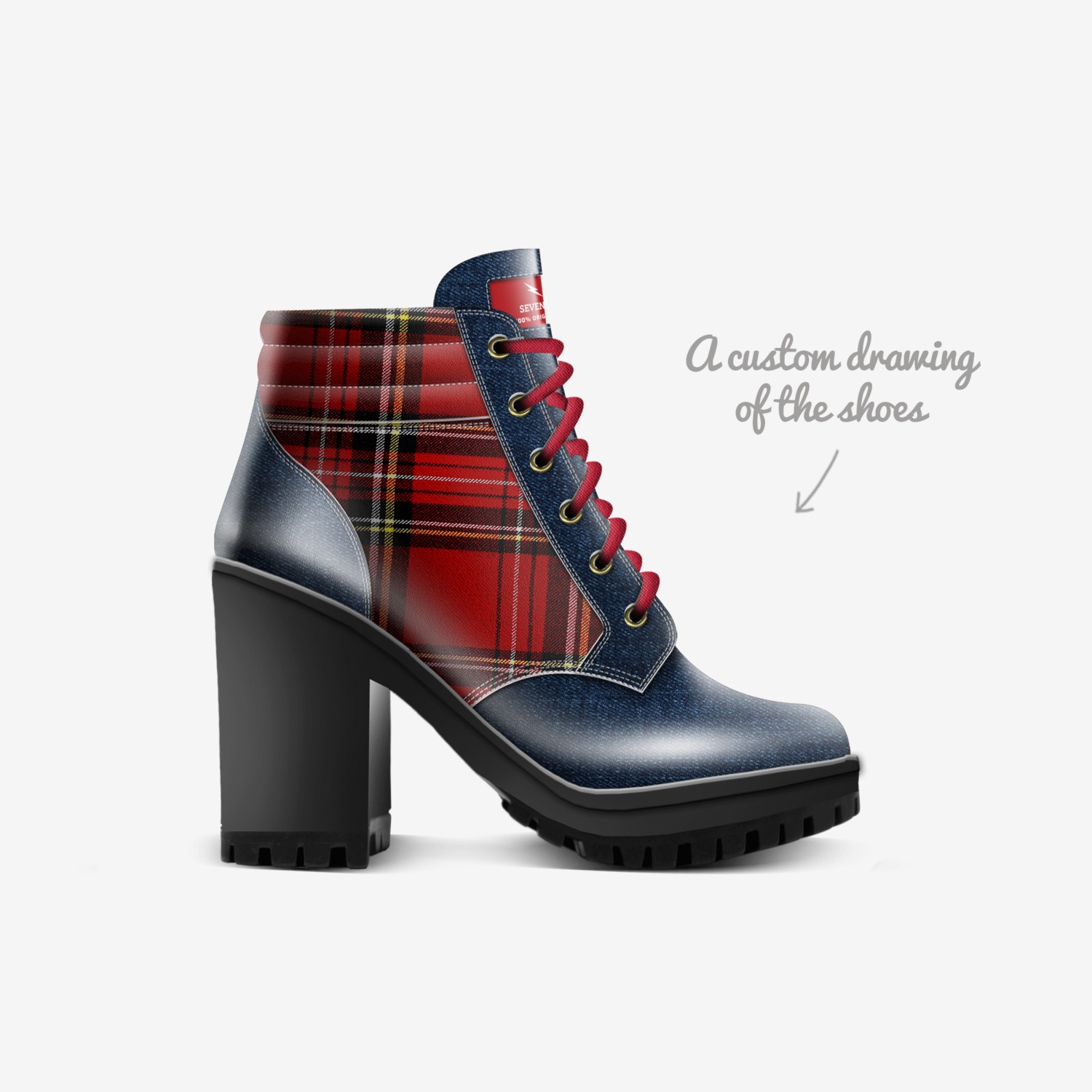 Lily's custom made in Italy shoes by Seven Waters | Sketch view