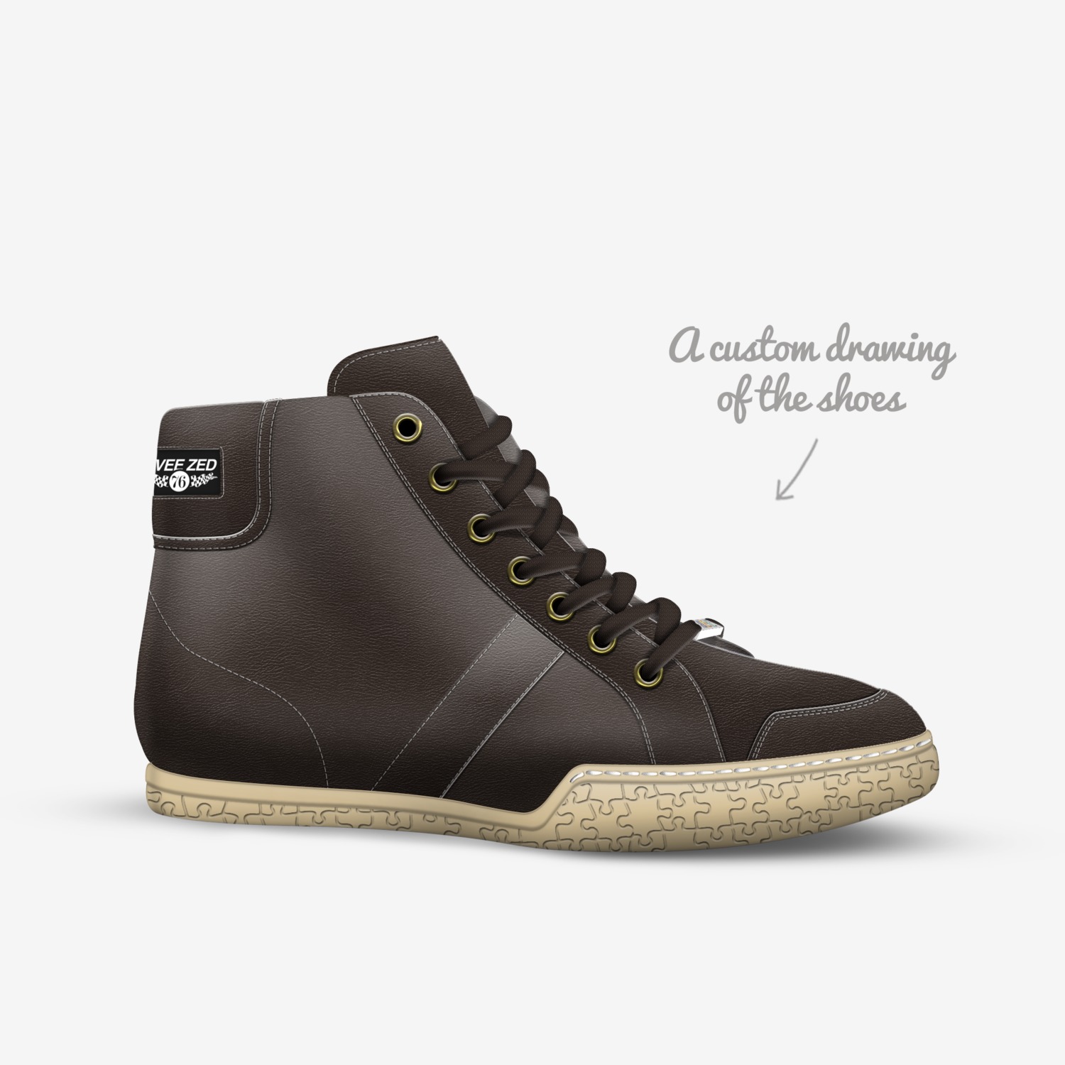 #VEEZED76 custom made in Italy shoes by Agency Aliveshoes | Sketch view