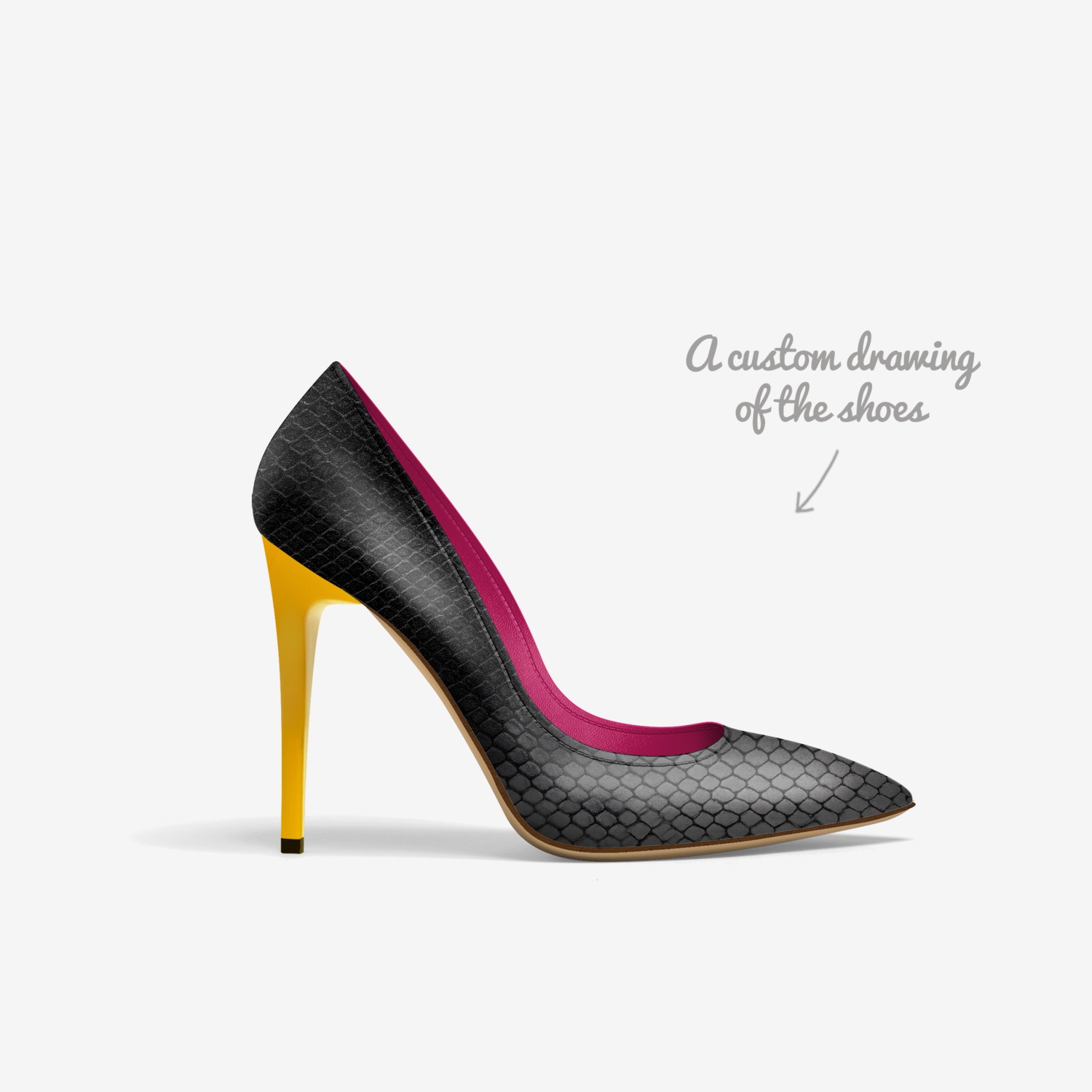 The  Hippolyta  custom made in Italy shoes by Vasiliki Papadopoulos | Sketch view