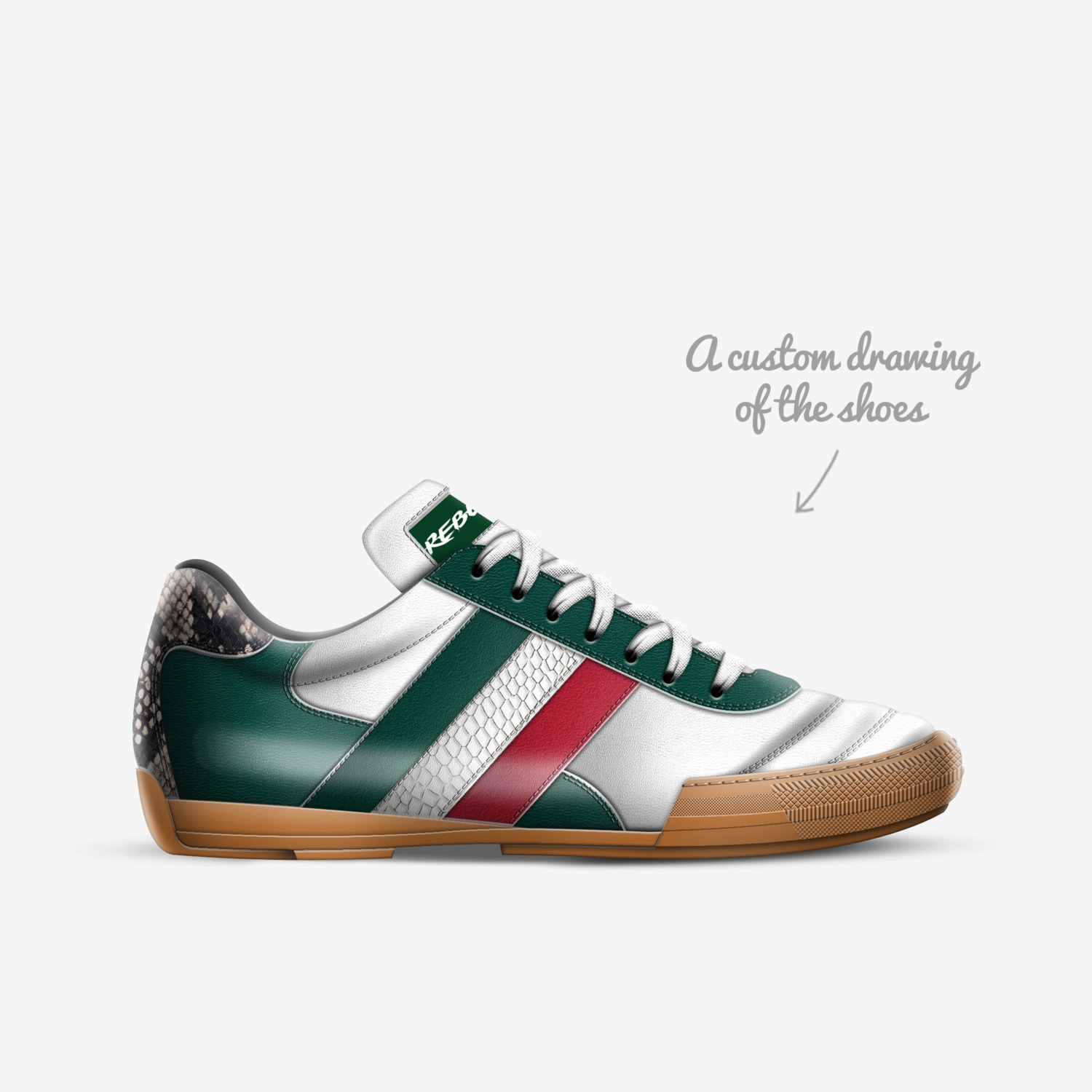 The Serpent custom made in Italy shoes by Rebel | Sketch view