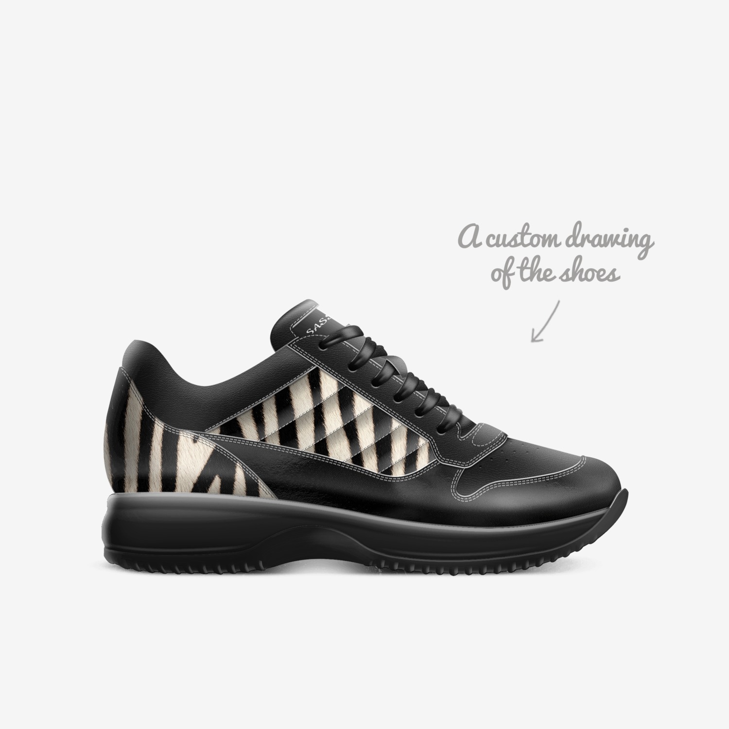SASSY CLASSY custom made in Italy shoes by Tramaine Smith | Sketch view