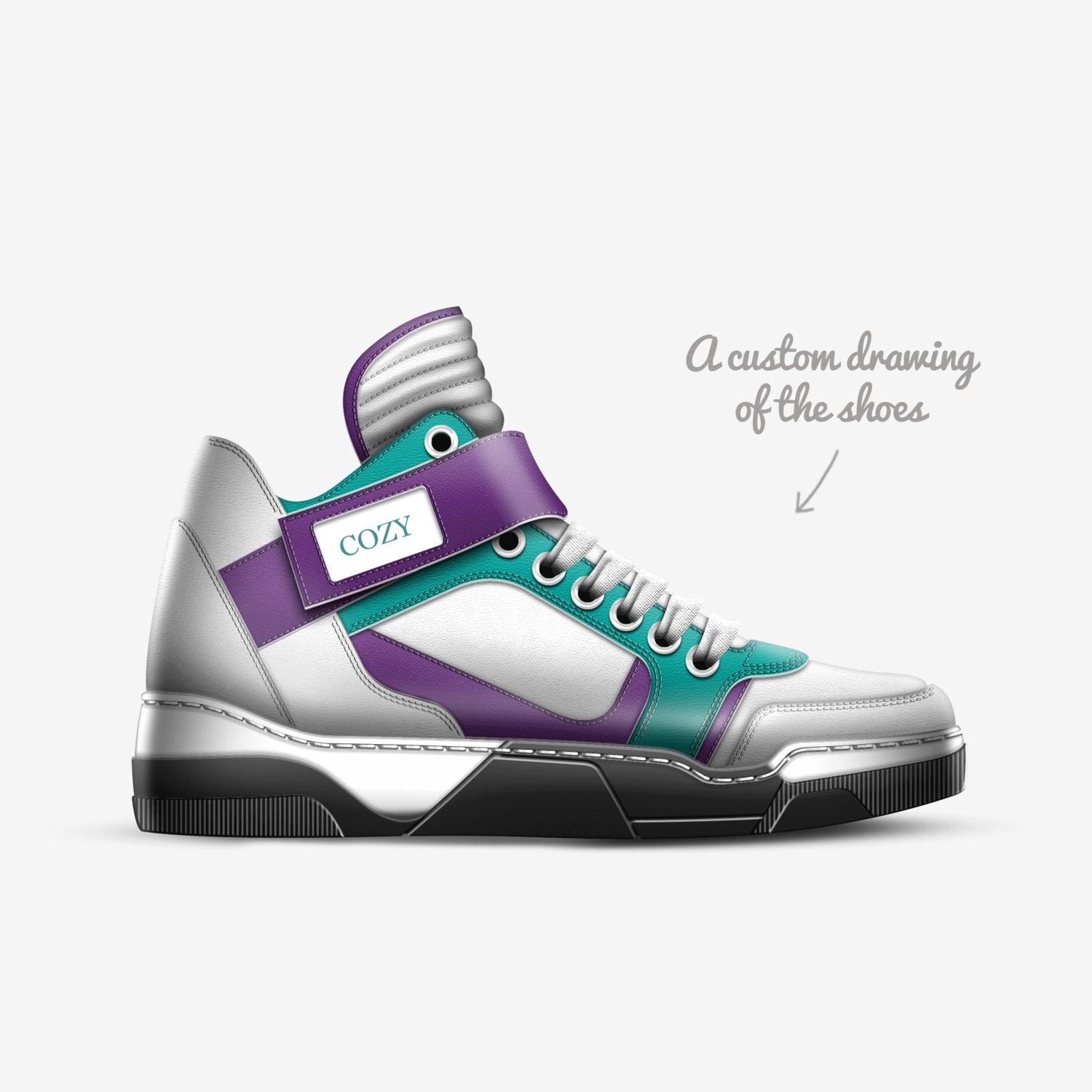 COZY KICKS WHPTG custom made in Italy shoes by Cozy | Sketch view