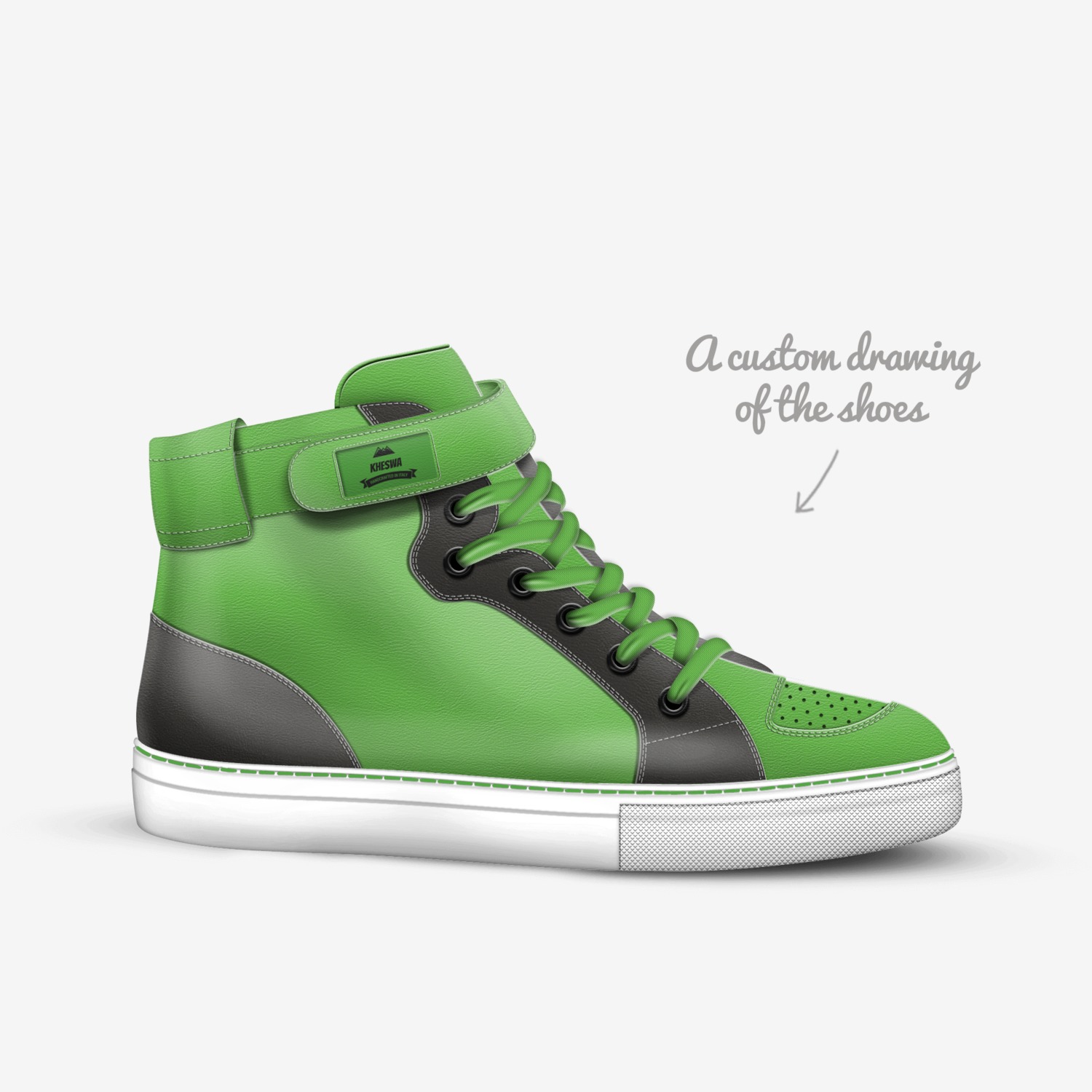 KHESWA  custom made in Italy shoes by Gift Kheswa | Sketch view