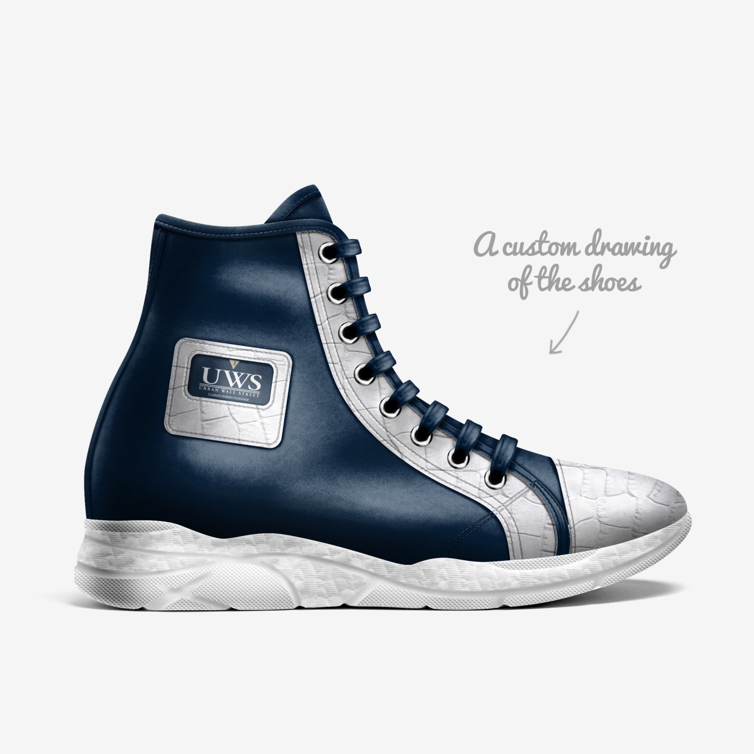 District BKNY custom made in Italy shoes by Urbanwallstreet Earl | Sketch view