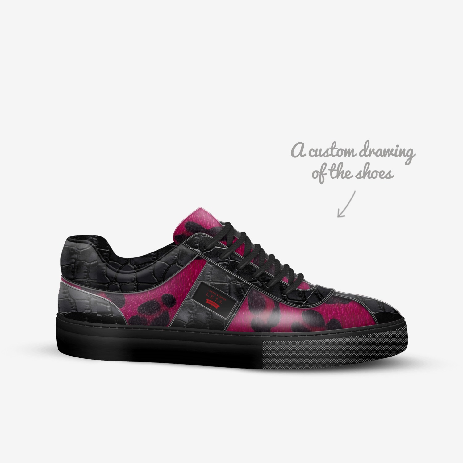 L. E. T. S.  custom made in Italy shoes by Johnny Mitchell | Sketch view