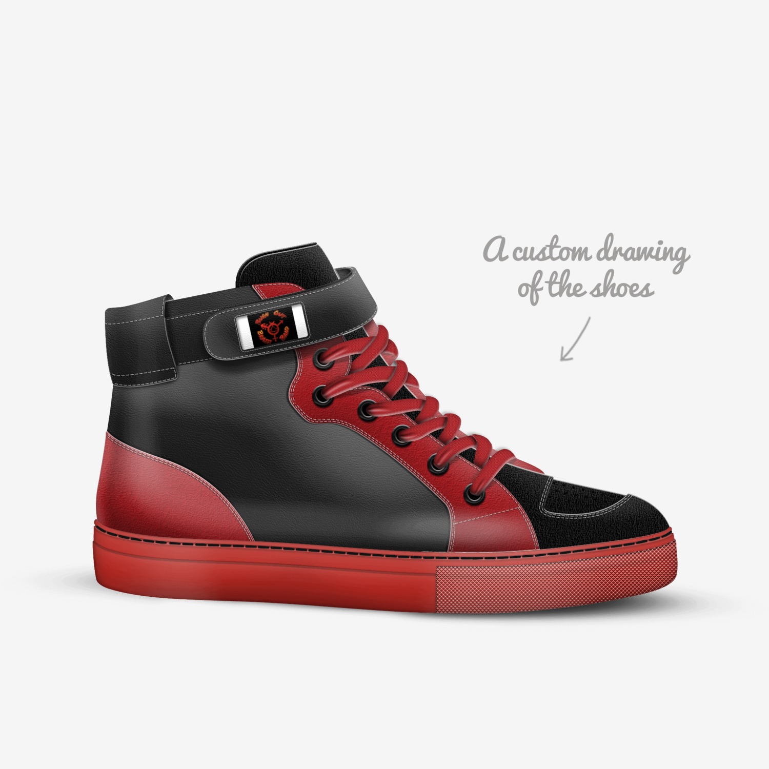 Burn Out Honk 1s custom made in Italy shoes by River Turner | Sketch view