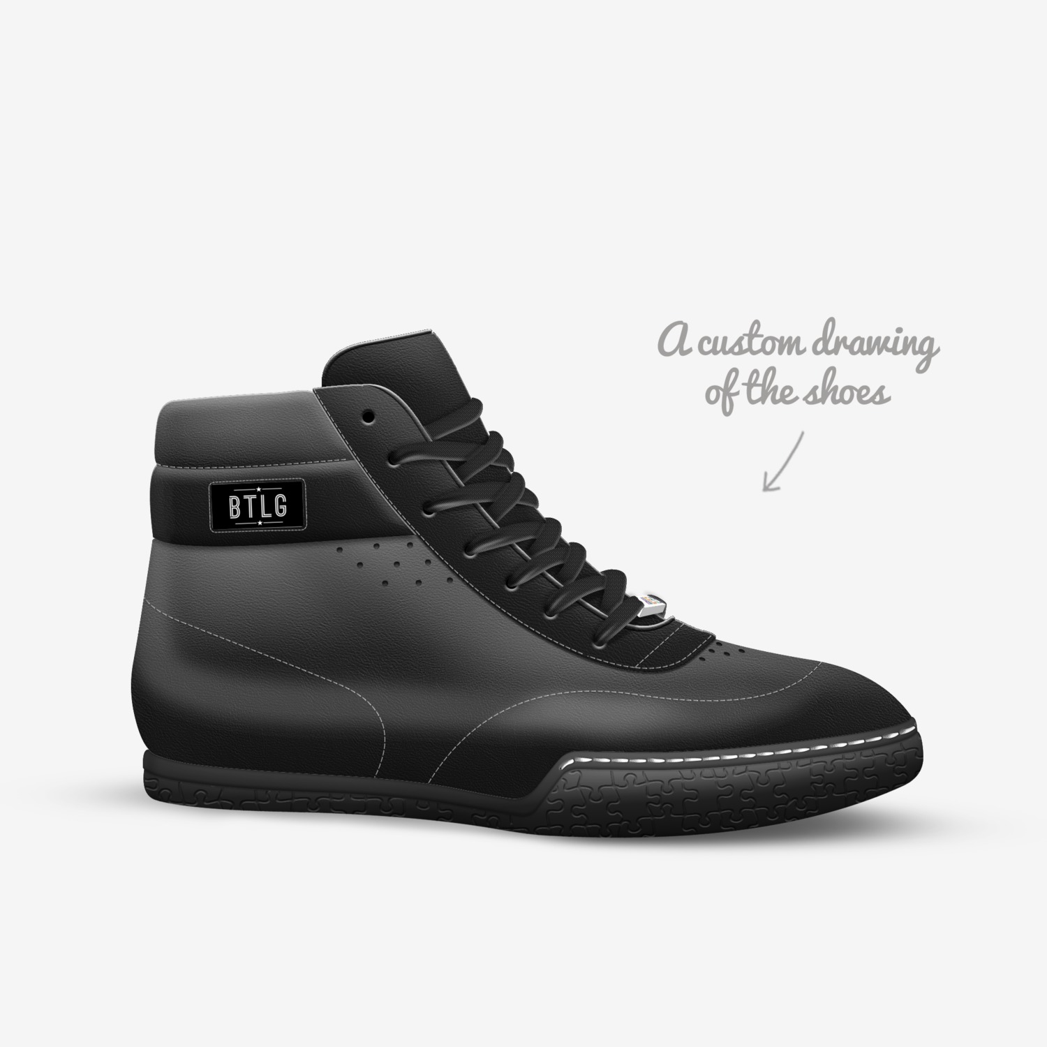 BTLG_agency custom made in Italy shoes by Agency Aliveshoes | Sketch view