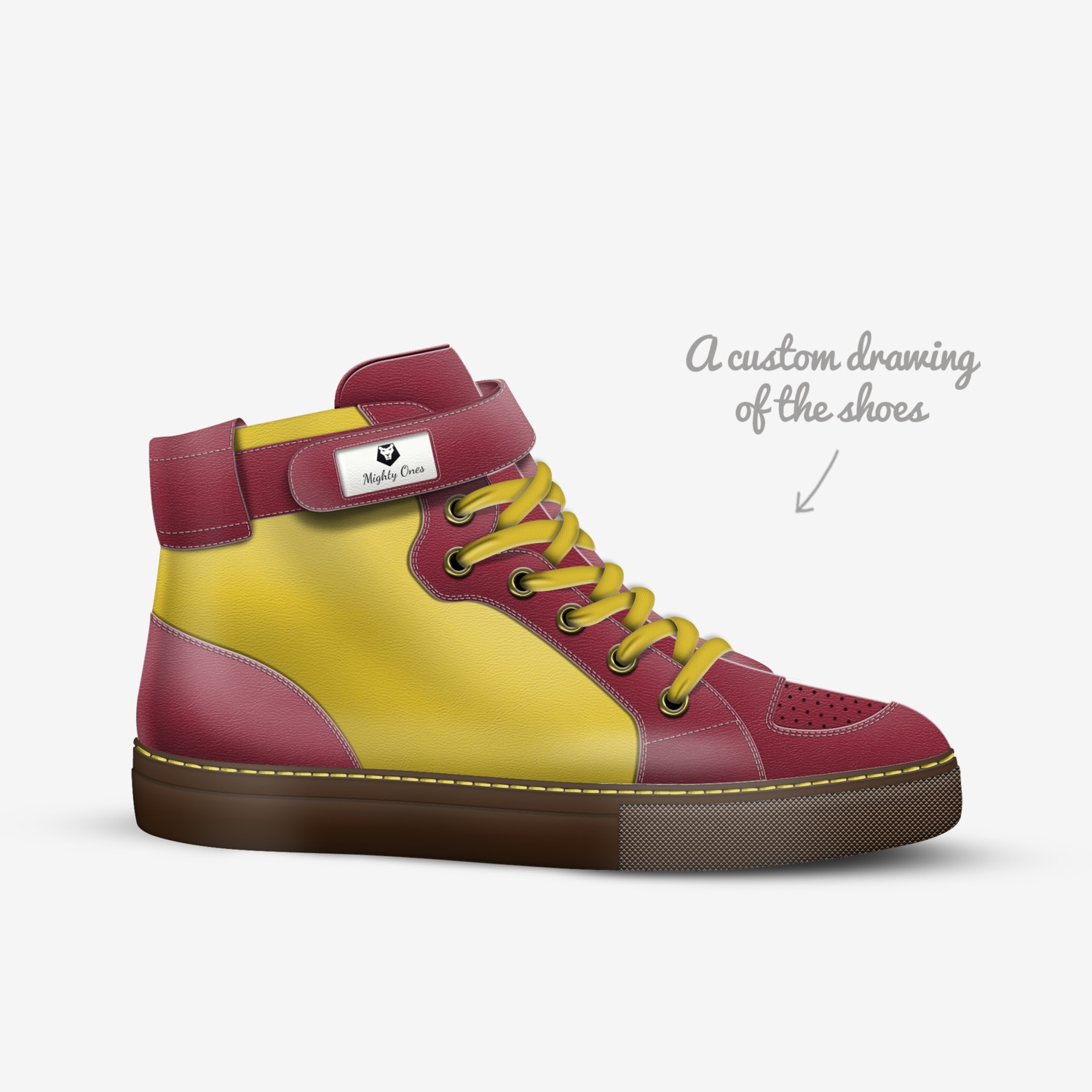 M1s Cavs Colors custom made in Italy shoes by Cortez Owens | Sketch view