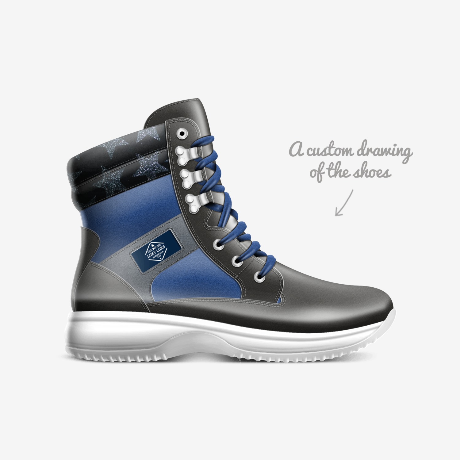 Luxy Luxs custom made in Italy shoes by April Lane | Sketch view