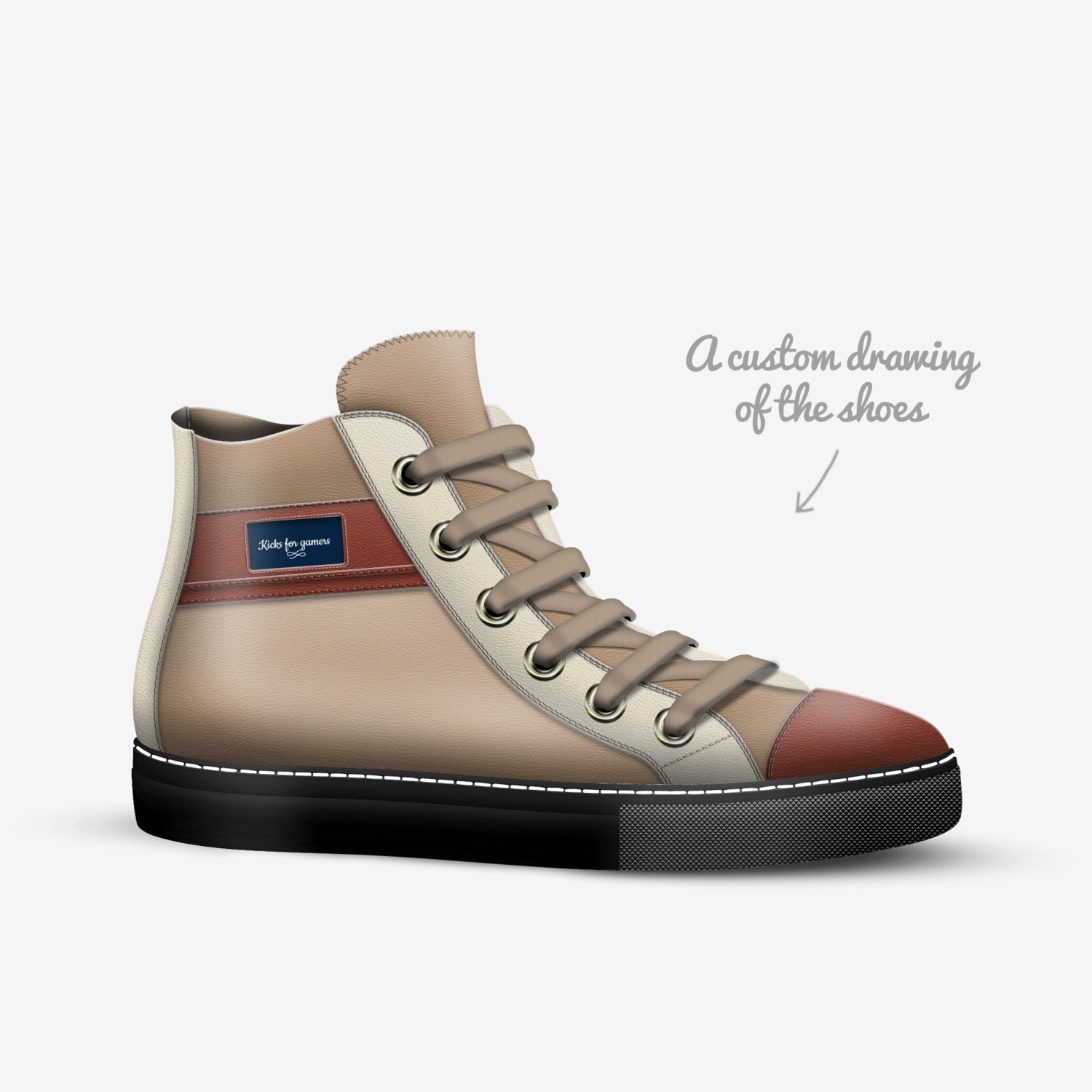 Kicks for gamers  custom made in Italy shoes by Wesley Stephens | Sketch view