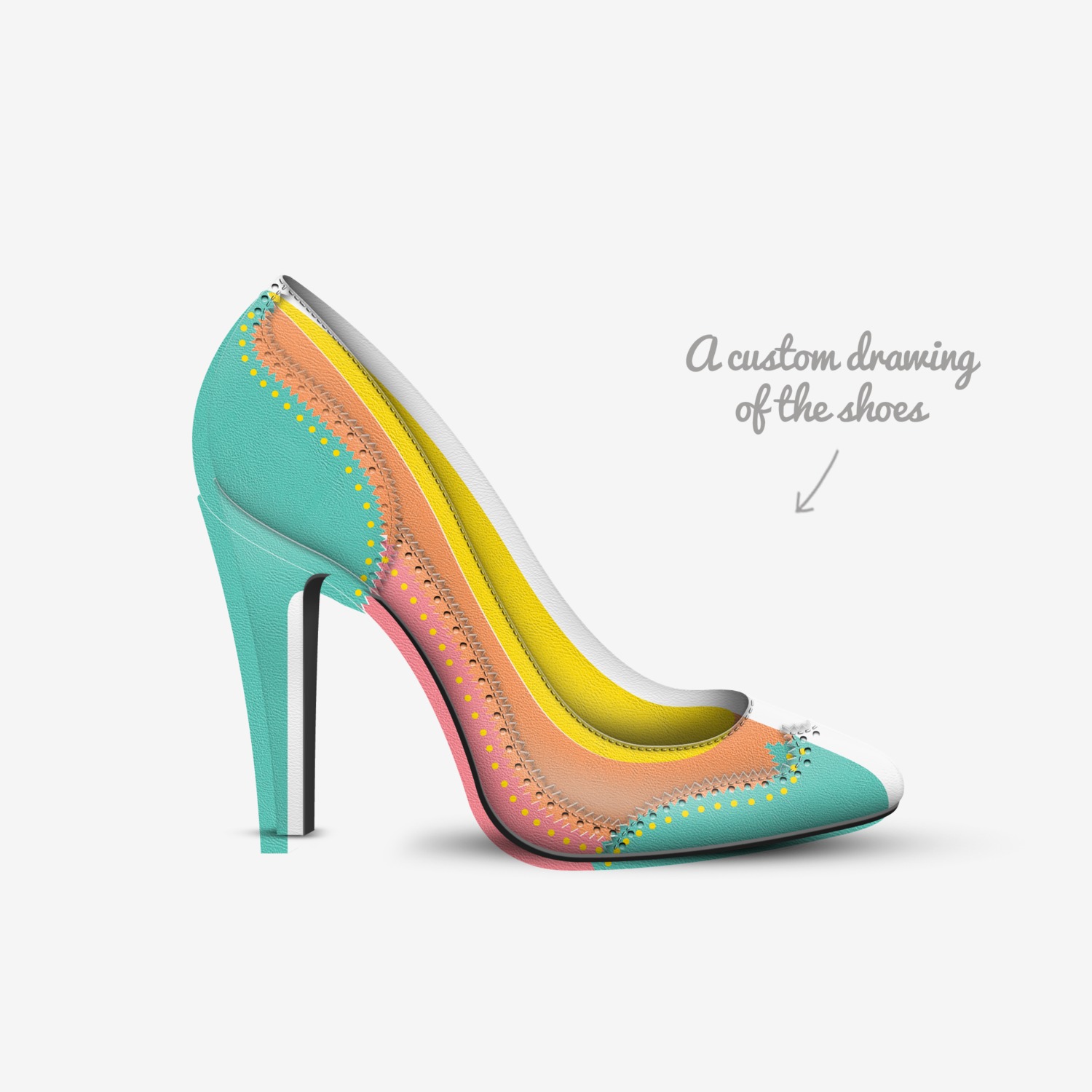 MAS custom made in Italy shoes by Megha Agarwal | Sketch view