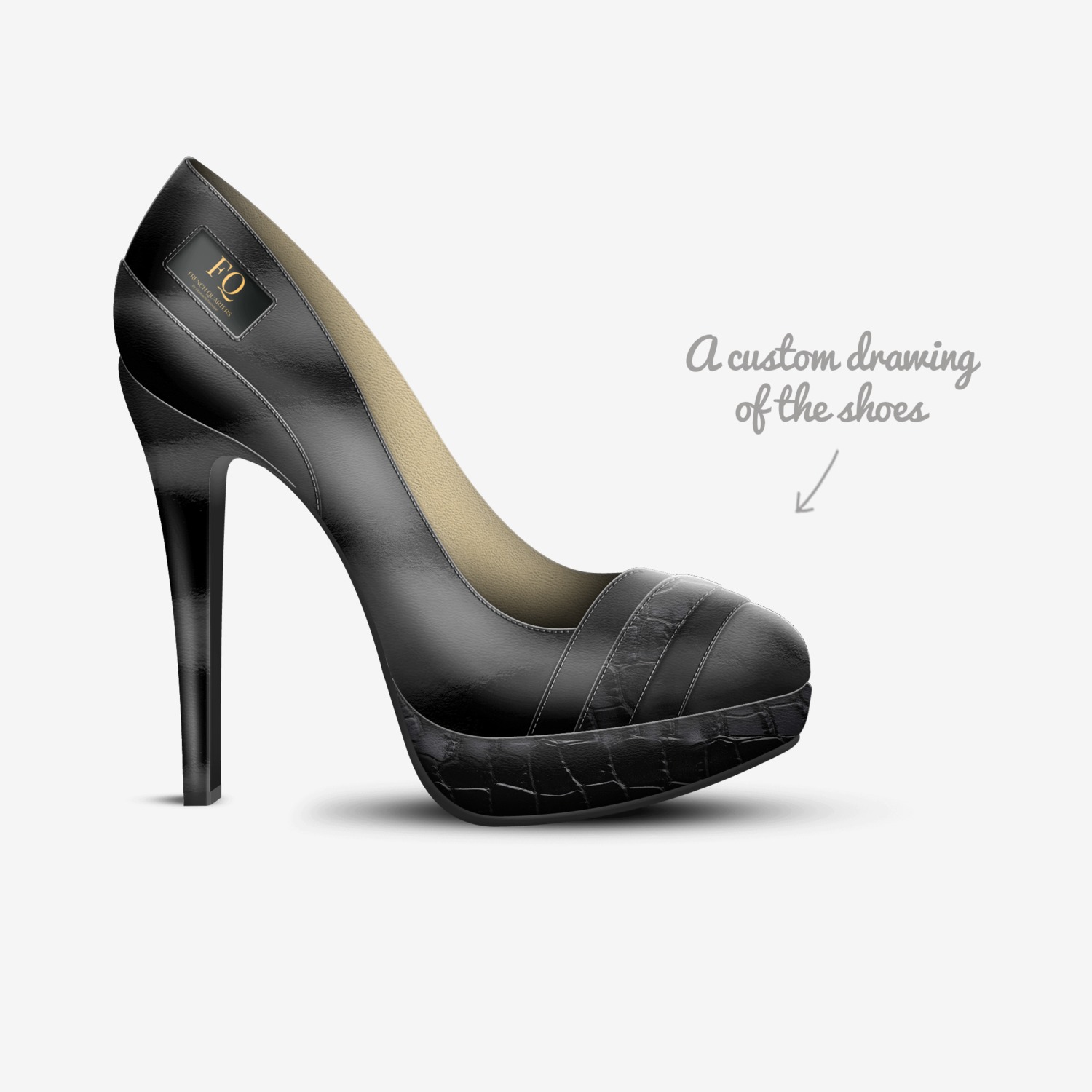 French Quarters  custom made in Italy shoes by Jeffrey Davis | Sketch view