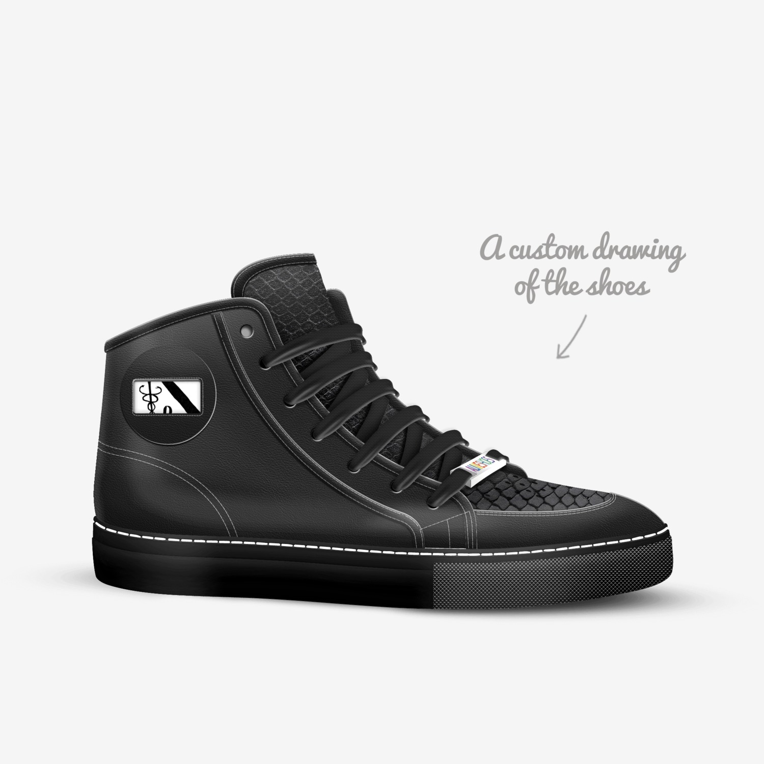 Nerdie Blaq Pearl2 custom made in Italy shoes by Cornelius Bowser Jr | Sketch view