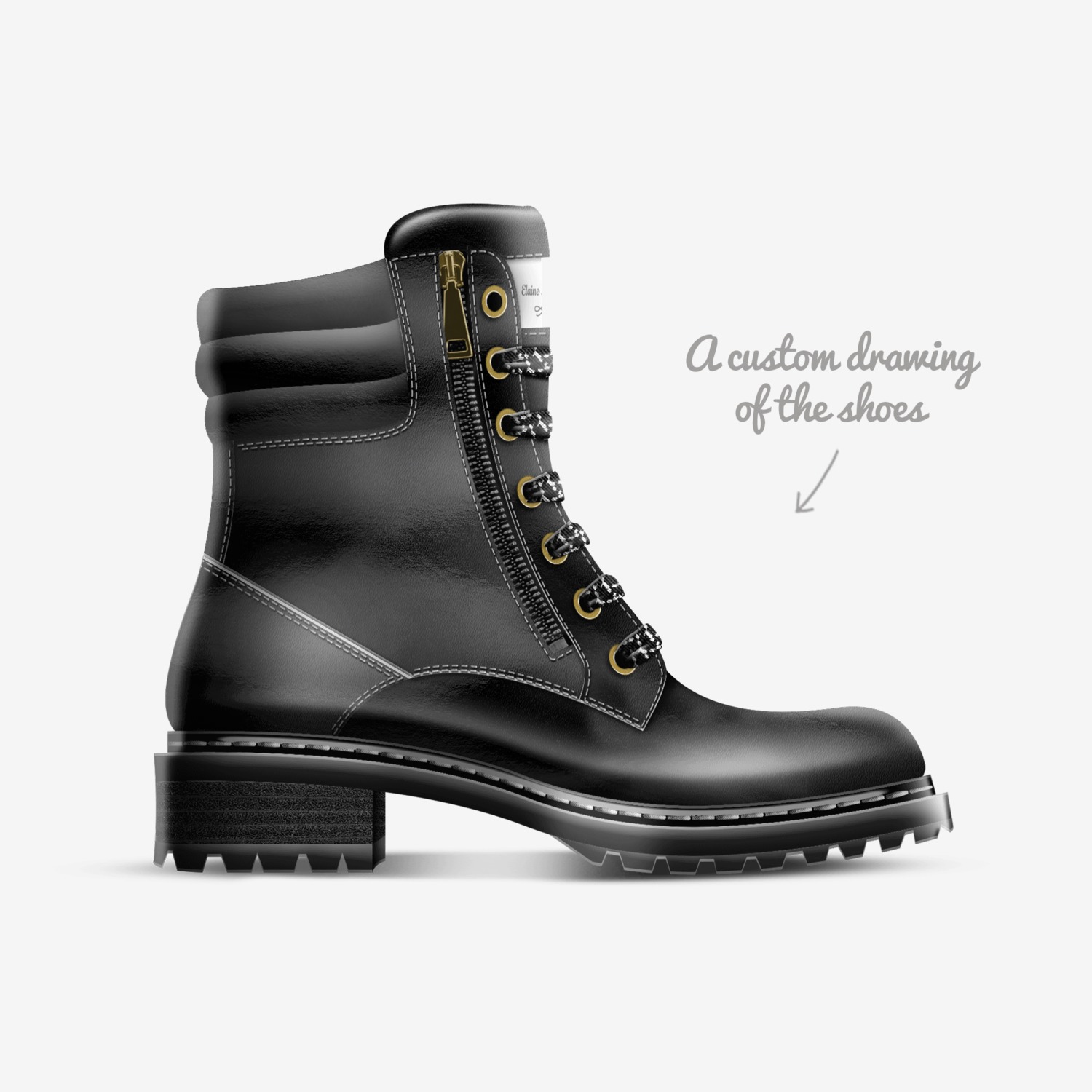 Elaine Lanier  custom made in Italy shoes by Sandra Lanier | Sketch view