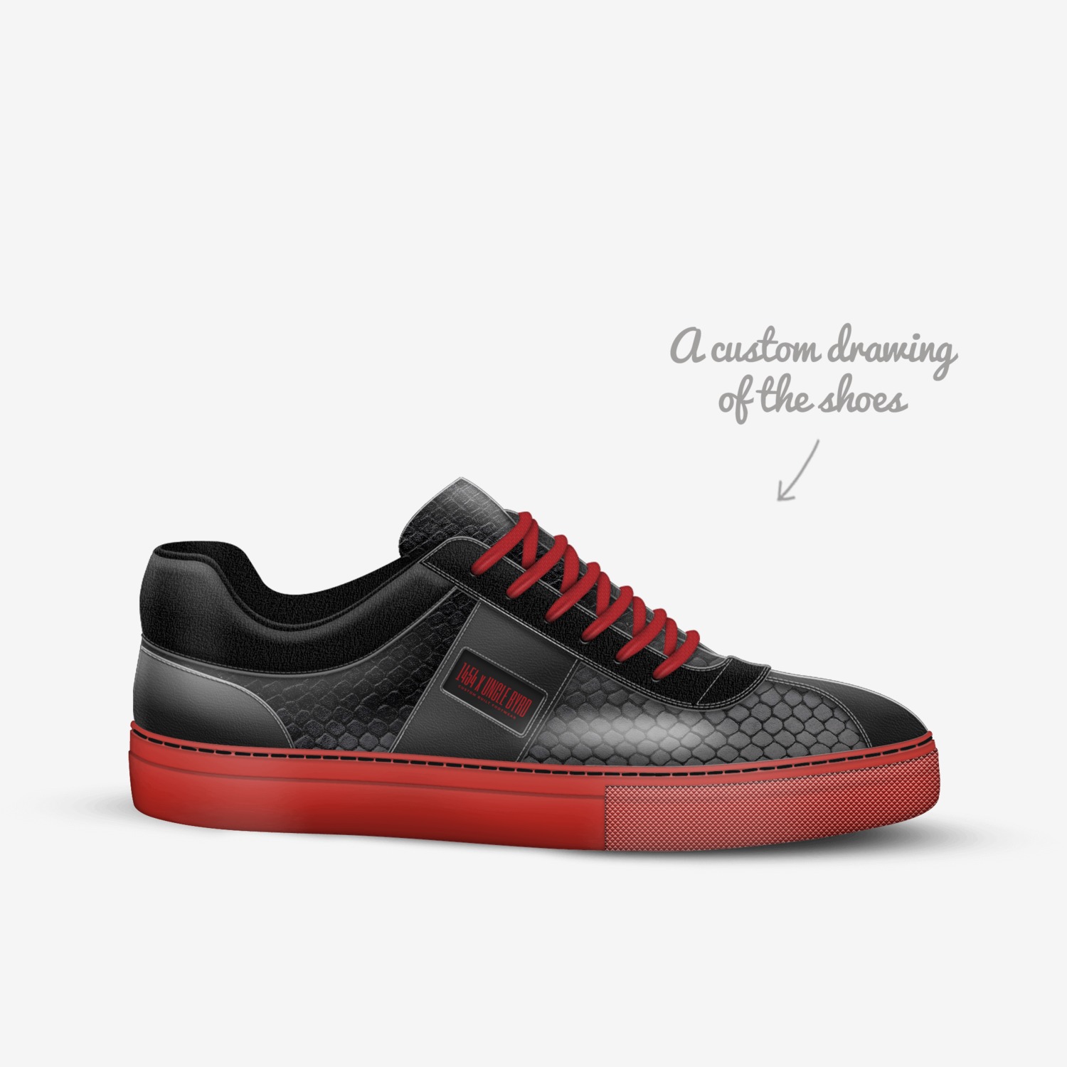 1454 x UNCLE BYRD custom made in Italy shoes by Dh Luxe | Sketch view