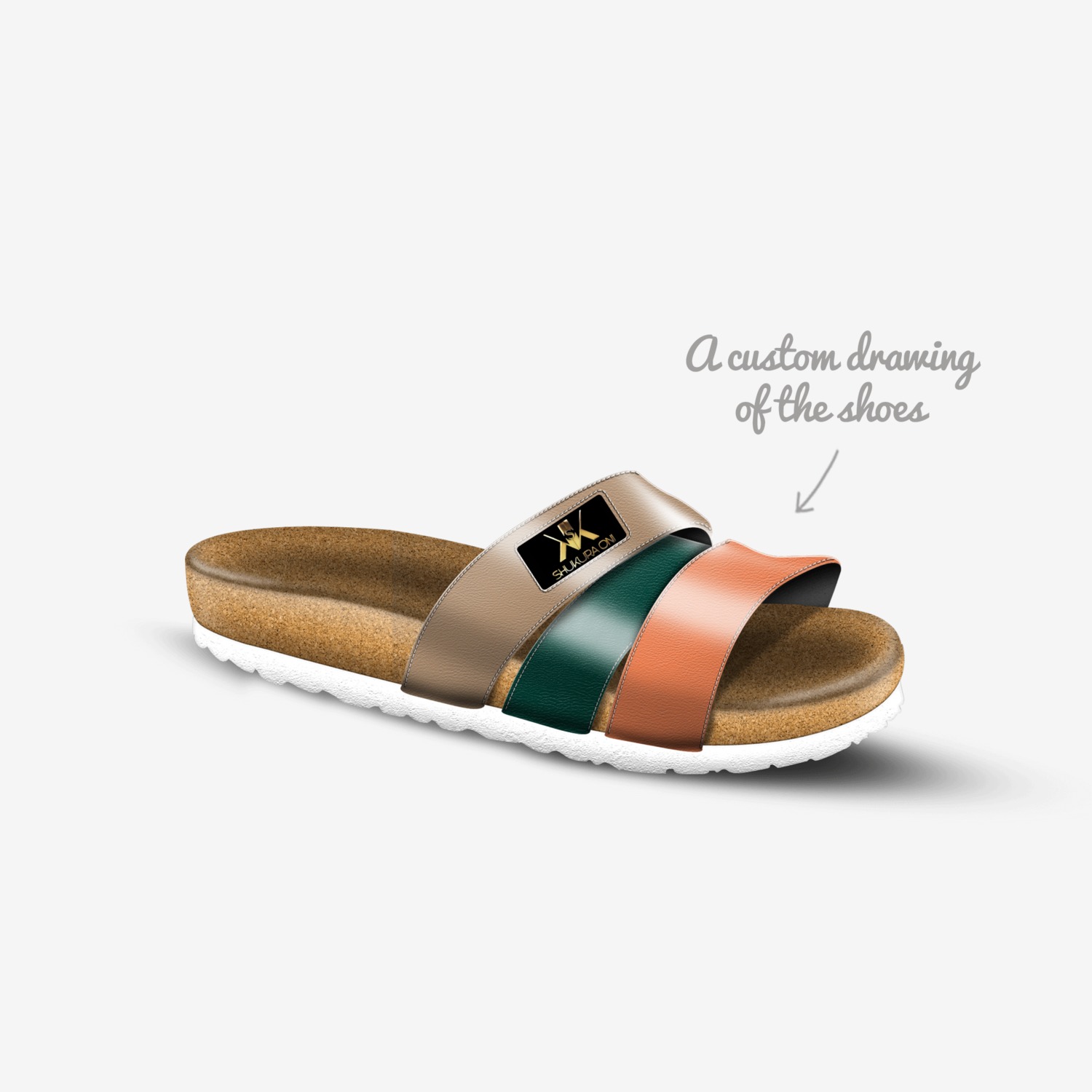 Cantaloupe custom made in Italy shoes by Shukura Oni | Sketch view