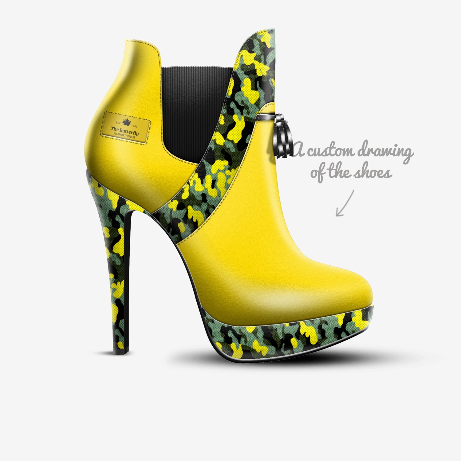 The Butterfly custom made in Italy shoes by Paa Kwaci | Sketch view