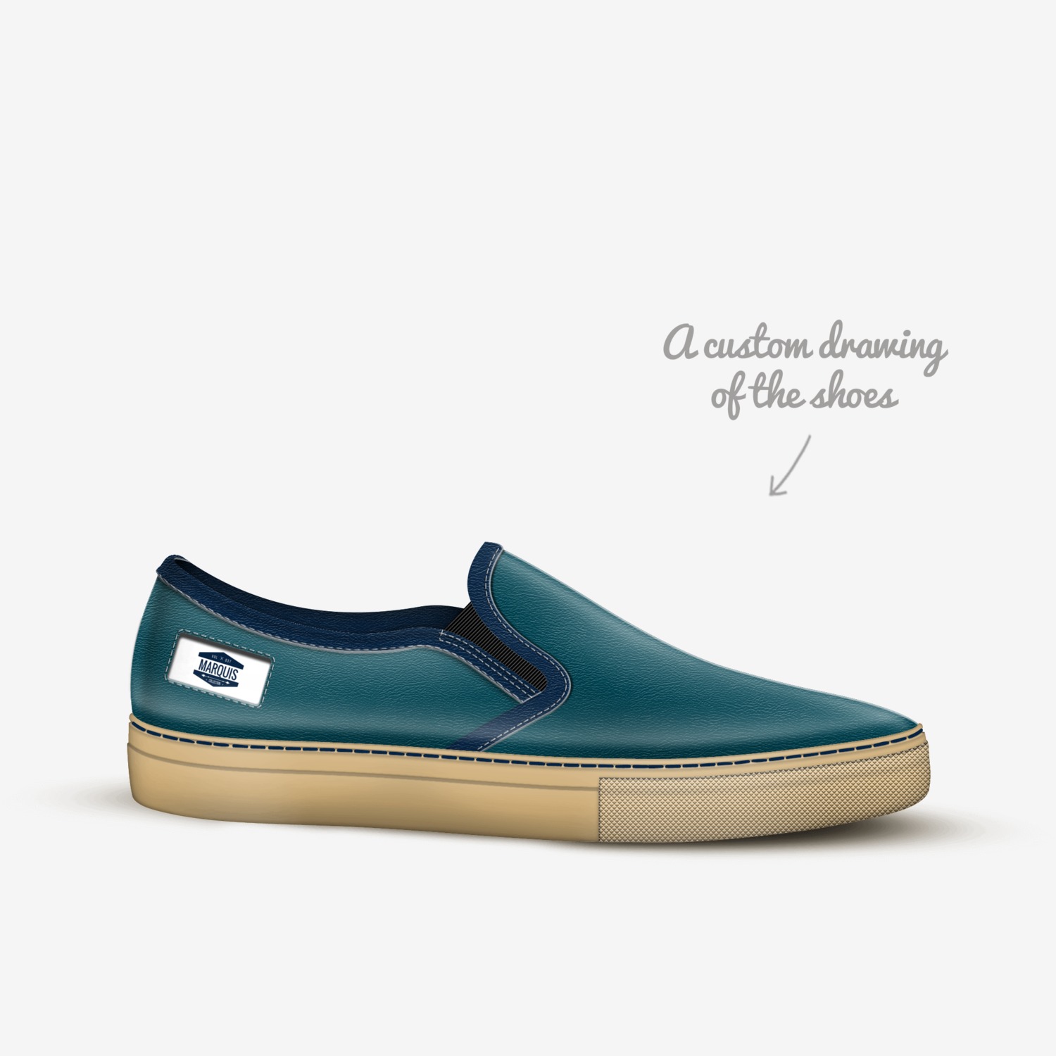 Marquis custom made in Italy shoes by Ben Marquis | Sketch view