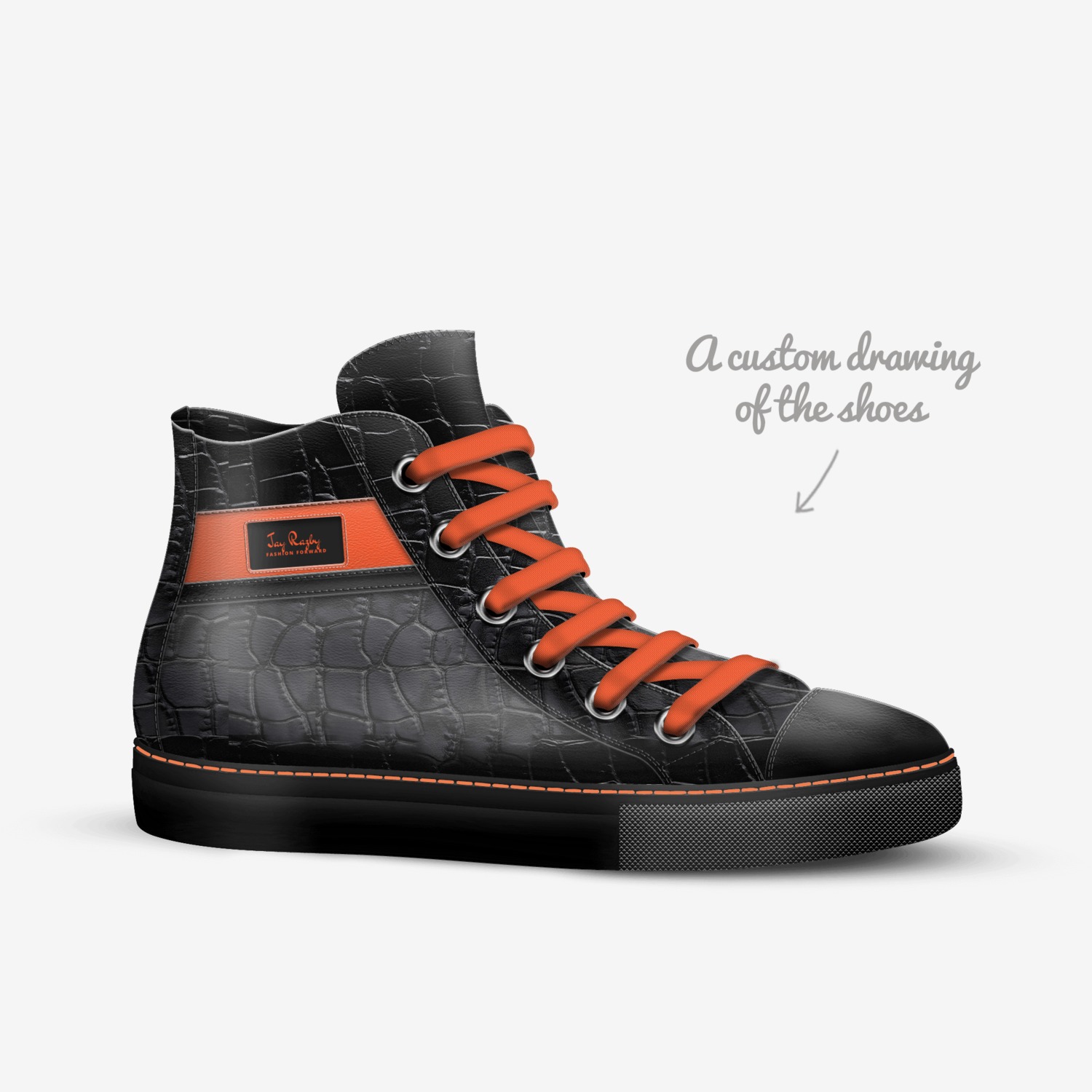 Jay Razby  custom made in Italy shoes by Jay Rock | Sketch view