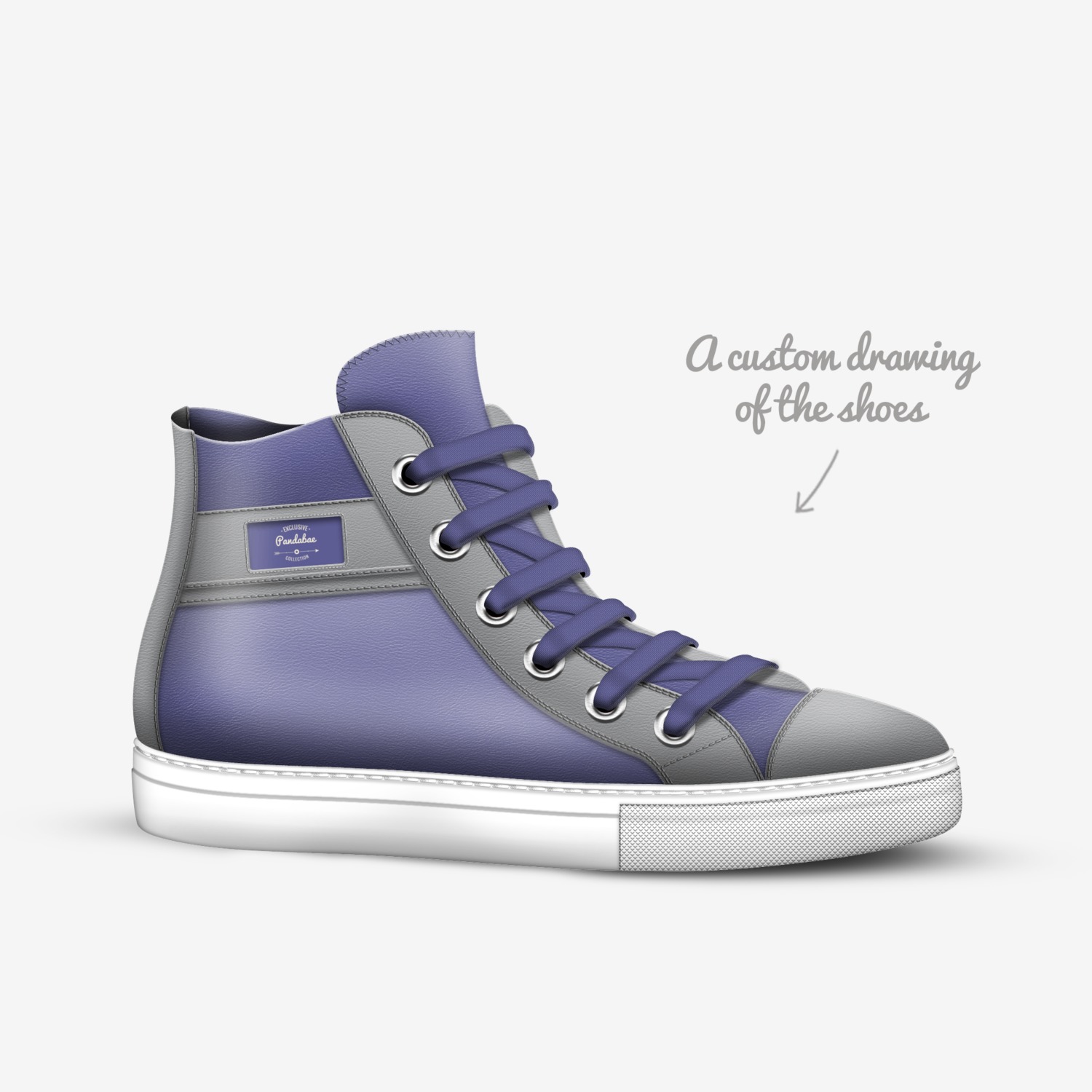 Pandabae custom made in Italy shoes by Kiersten Claxton | Sketch view