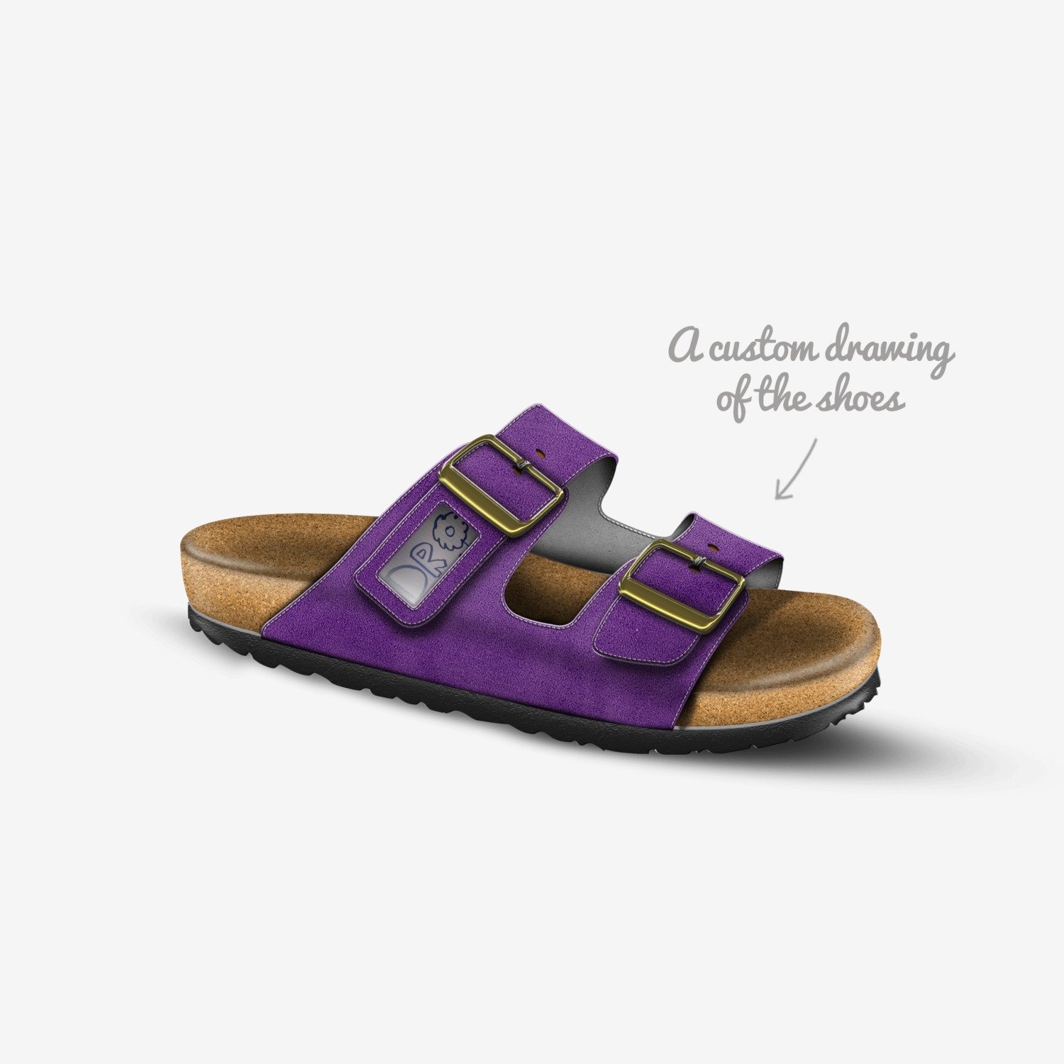 DROCO DENIM custom made in Italy shoes by Mula Makker | Sketch view