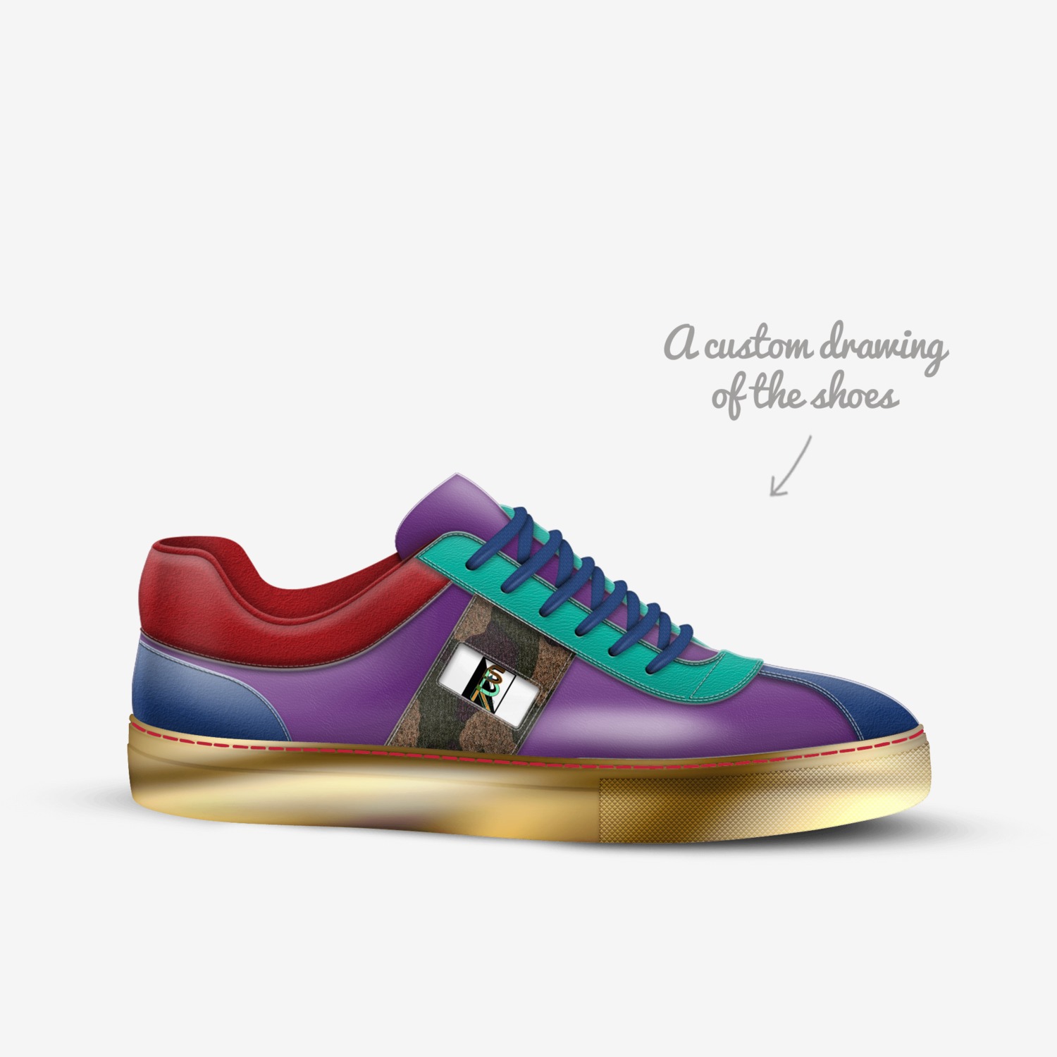 Santa Ba-Row F58 custom made in Italy shoes by Chinara London | Sketch view