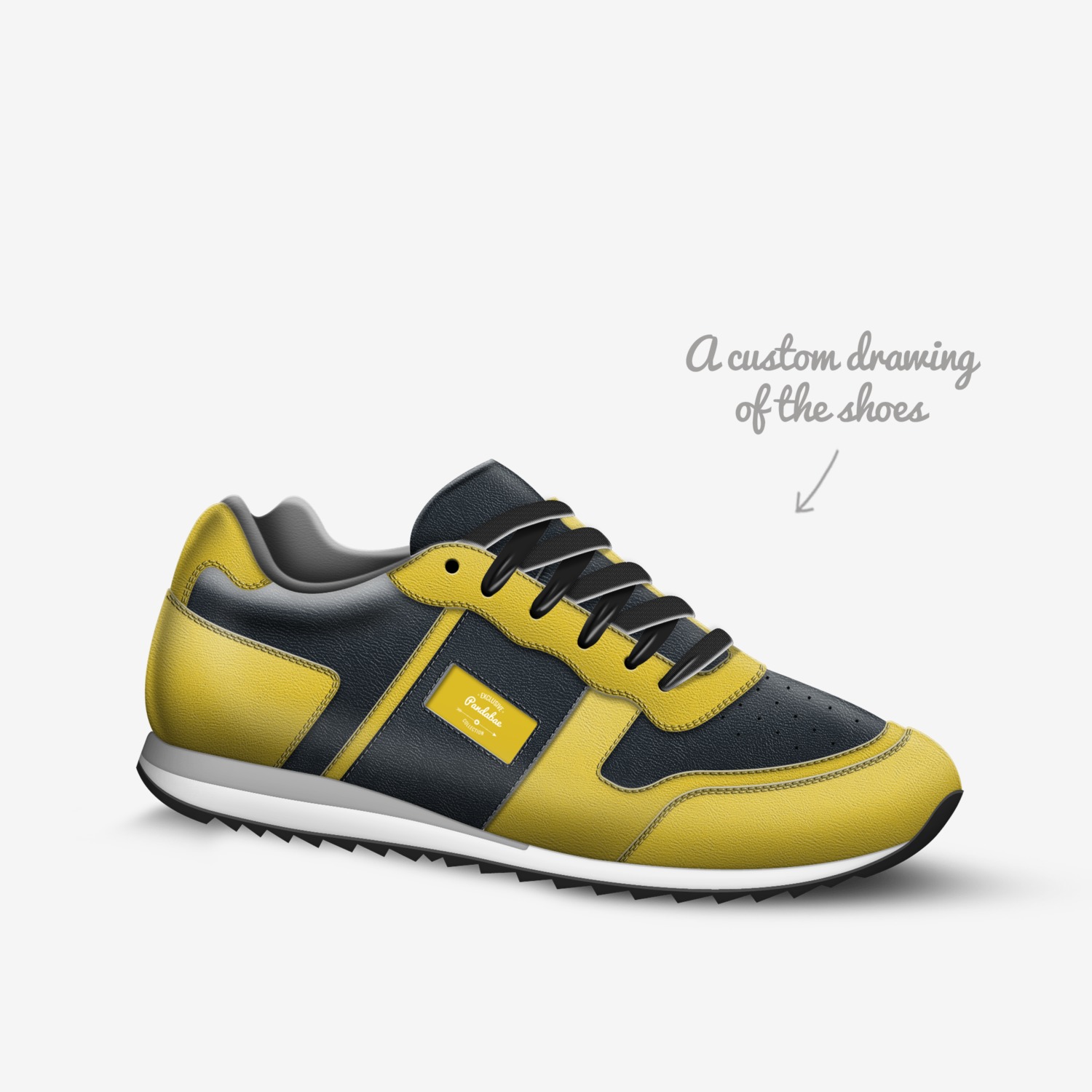 Pandabae custom made in Italy shoes by Kiersten Claxton | Sketch view